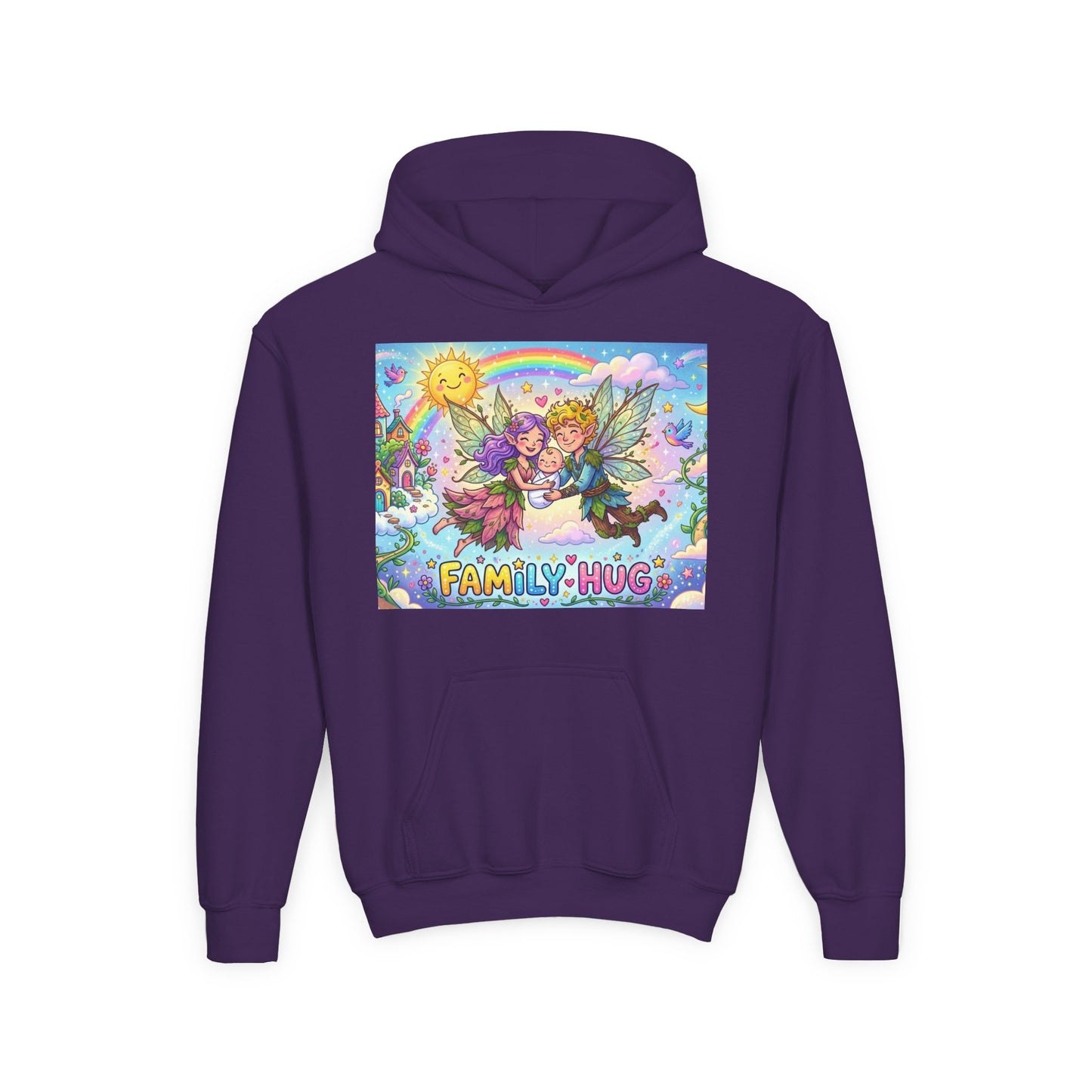 Family Hug Fairy Youth Heavy Blend Hooded Sweatshirt