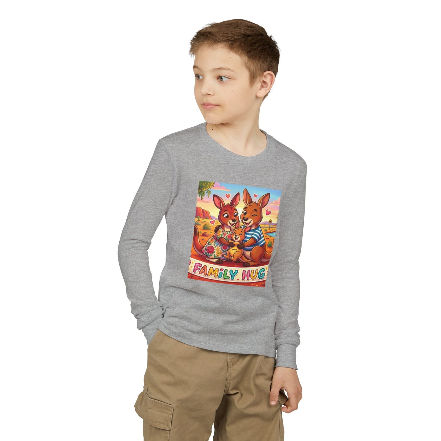 Family Hug Kangaroo Youth Jersey Long Sleeve Tee