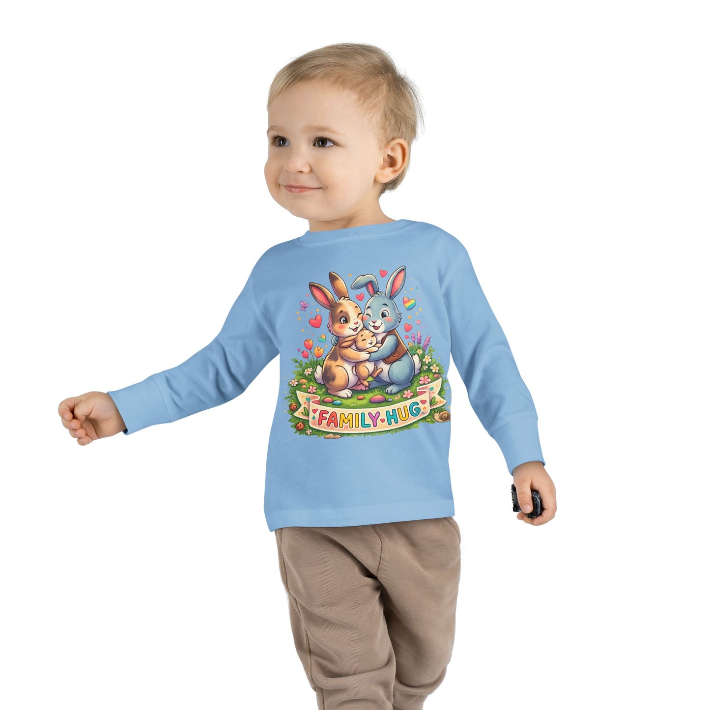 Family Hug Bunny Toddler Long Sleeve Tee