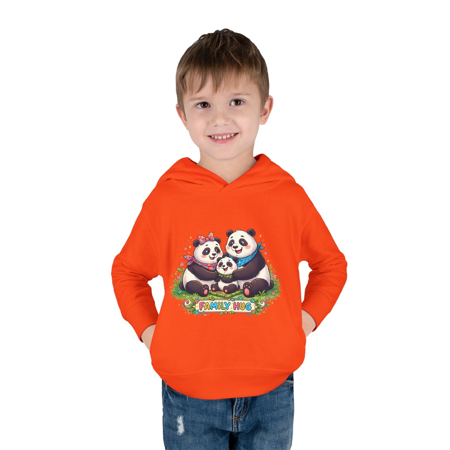 Family Hug Panda Toddler Pullover Fleece Hoodie