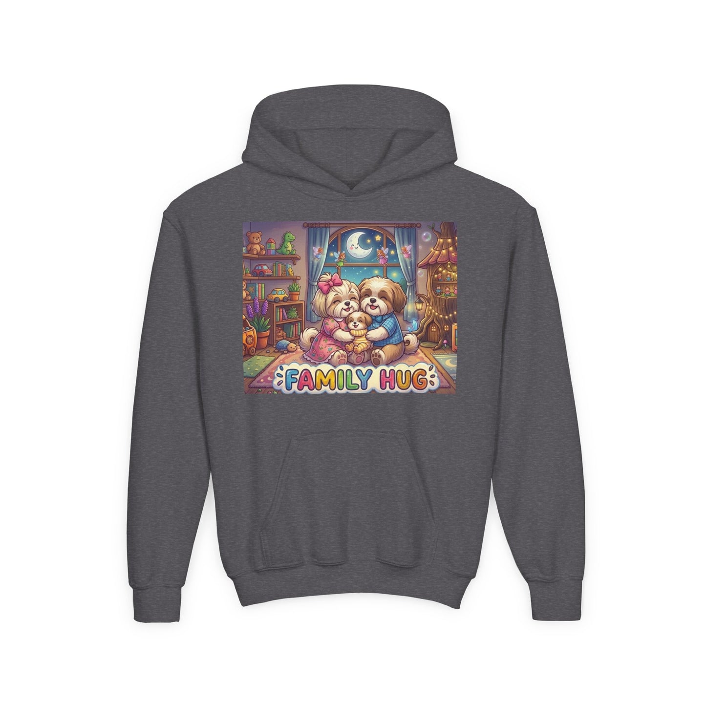 Family Hug Shih Tzu Youth Heavy Blend Hooded Sweatshirt