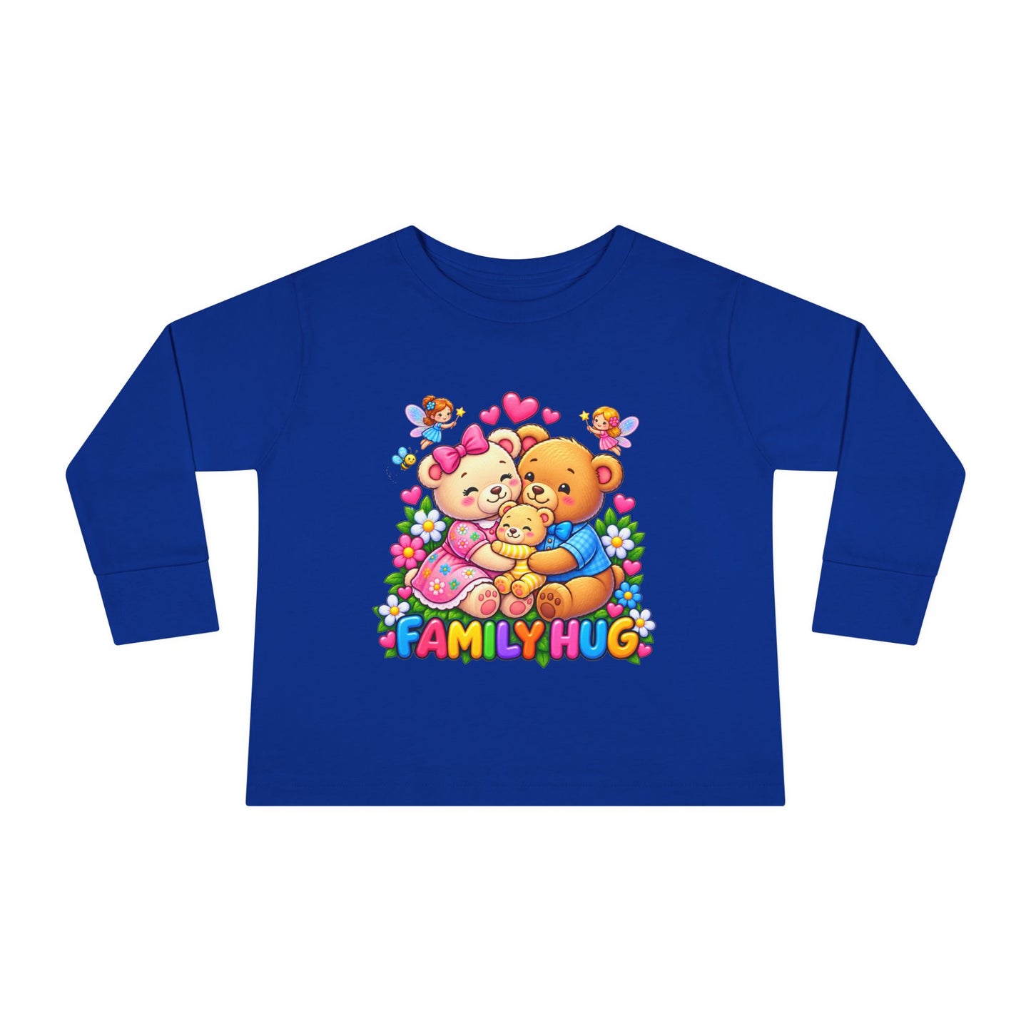 Family Hug Teddy Toddler Long Sleeve Tee