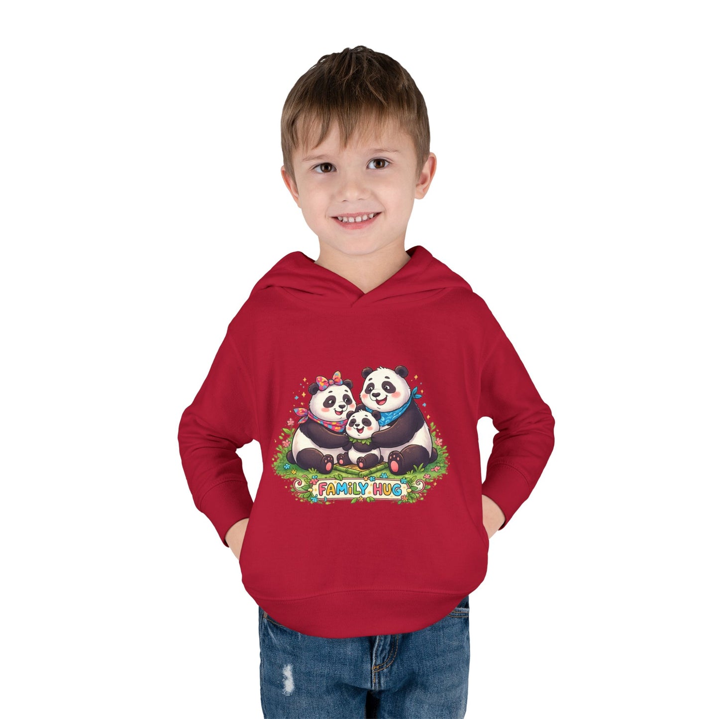 Family Hug Panda Toddler Pullover Fleece Hoodie