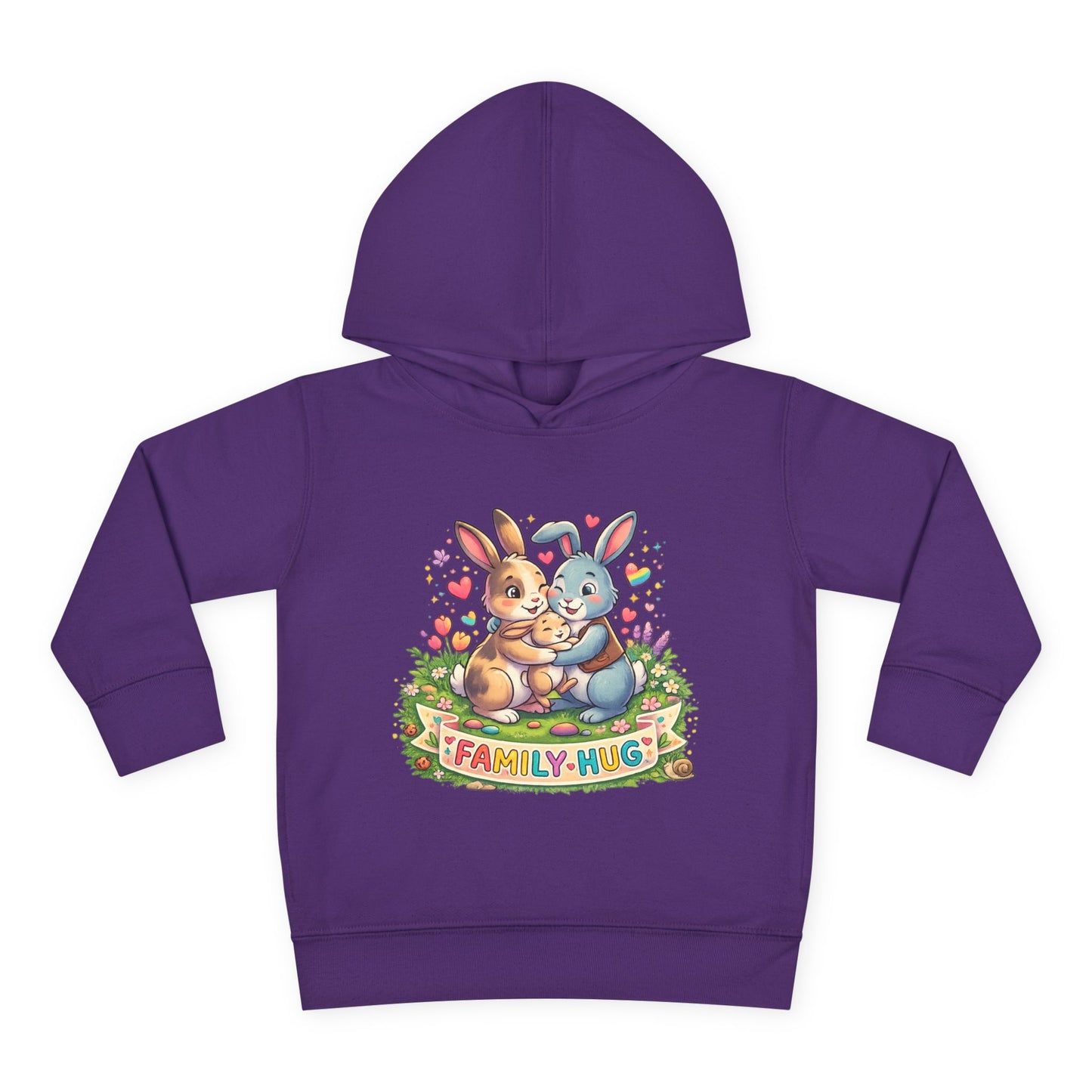 Family Hug Bunny Toddler Pullover Fleece Hoodie