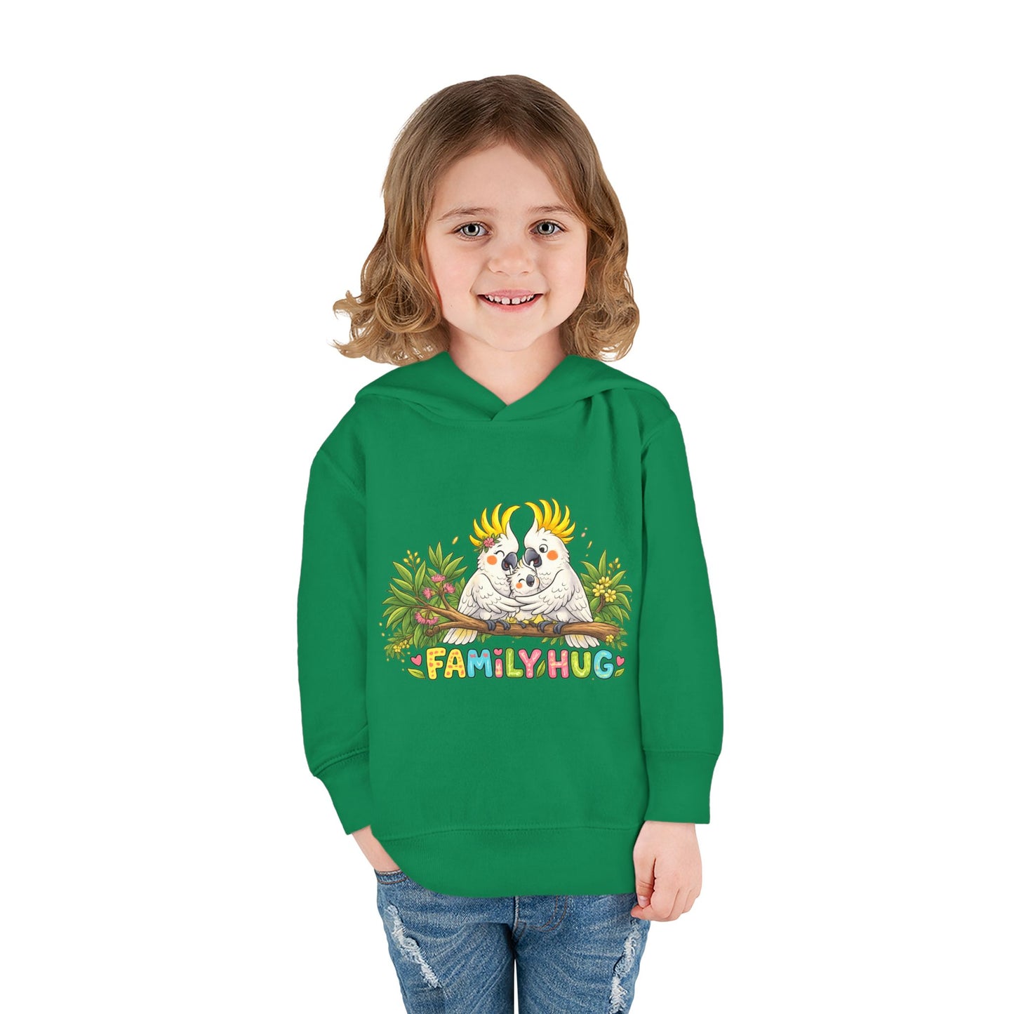 Family Hug Cockatoo Toddler Pullover Fleece Hoodie