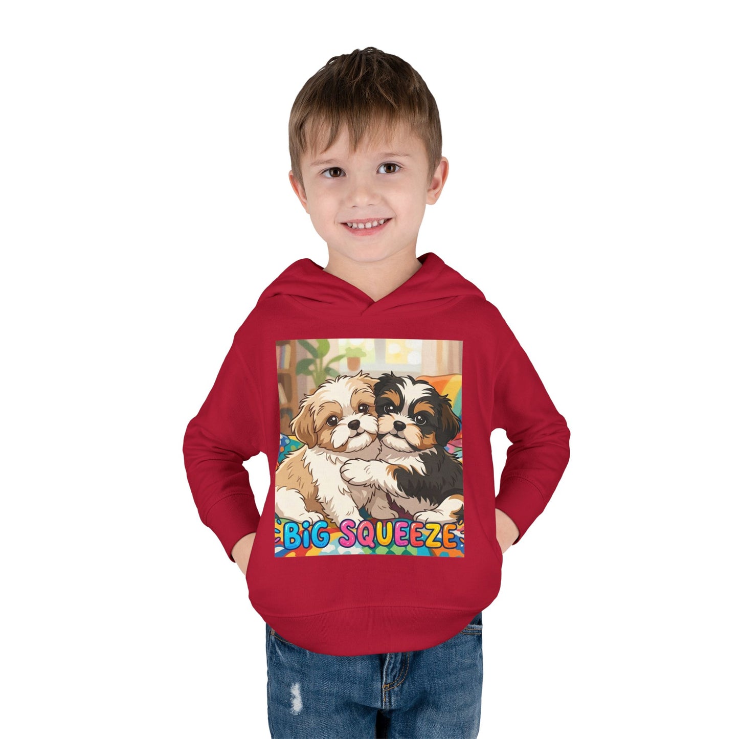 Big Squeeze Shih Tzu Toddler Pullover Fleece Hoodie