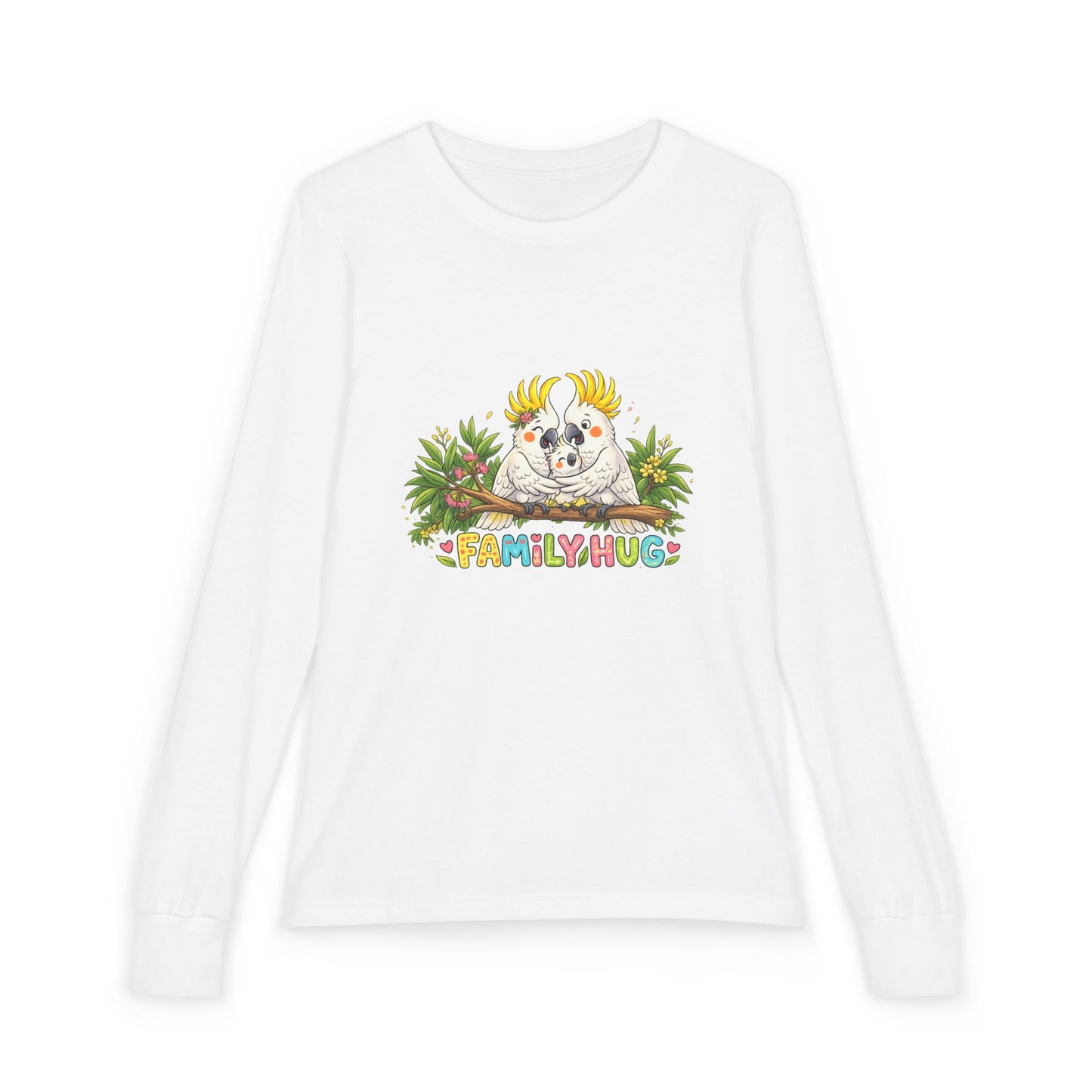 Family Hug Cockatoo Youth Jersey Long Sleeve Tee