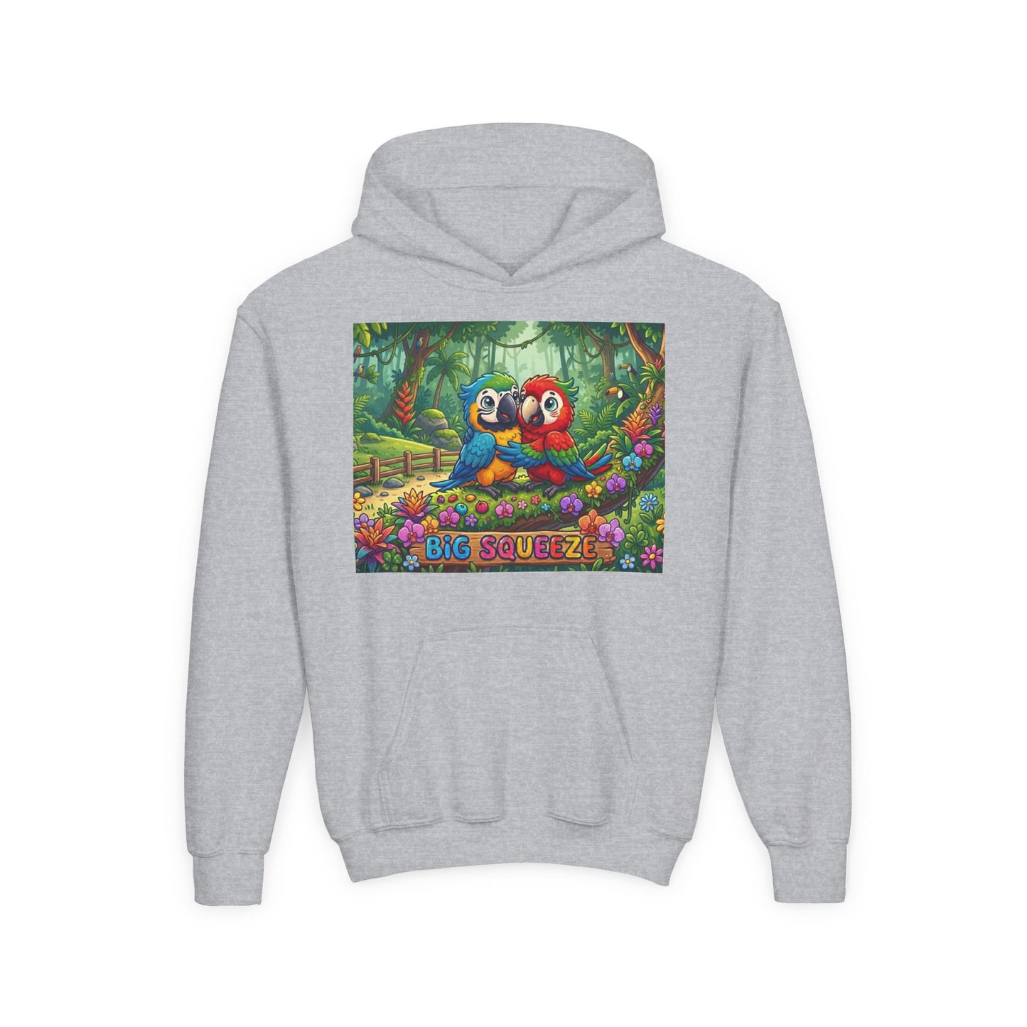 Big Squeeze Macaw Youth Heavy Blend Hooded Sweatshirt