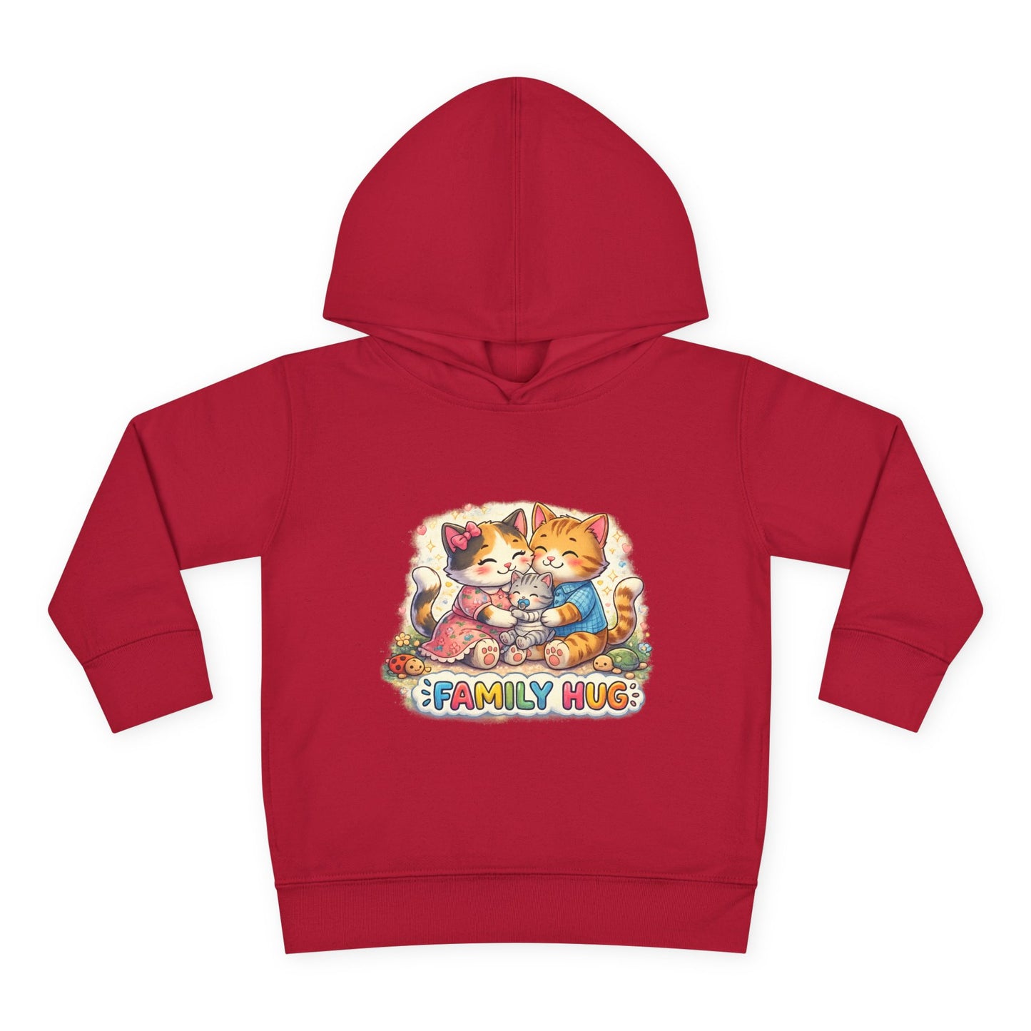 Family Hug Kitten Toddler Pullover Fleece Hoodie