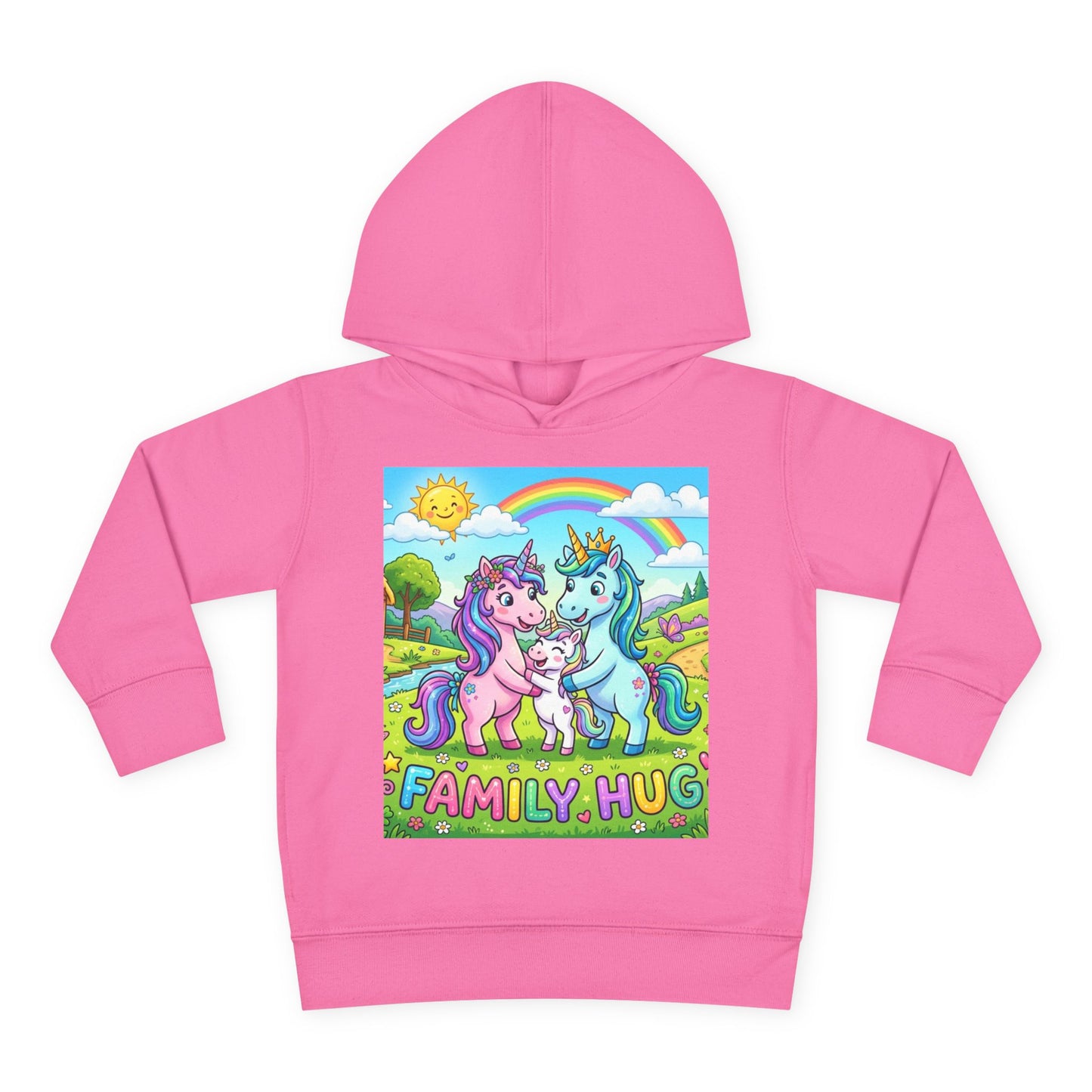 Family Hug Unicorn Toddler Pullover Fleece Hoodie