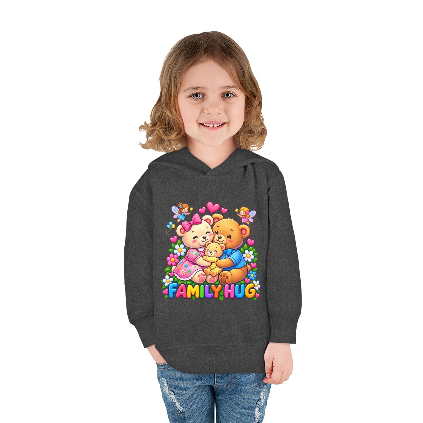 Family Hug Teddy Toddler Pullover Fleece Hoodie