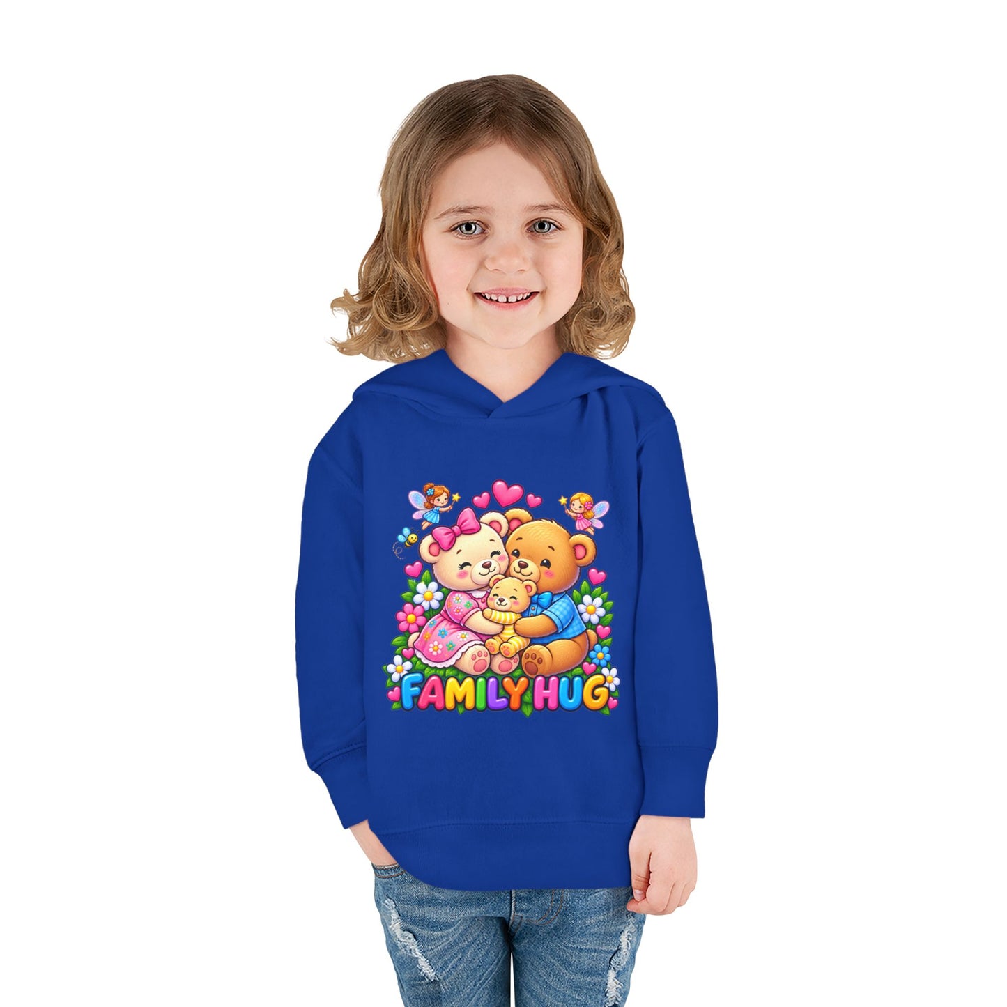 Family Hug Teddy Toddler Pullover Fleece Hoodie