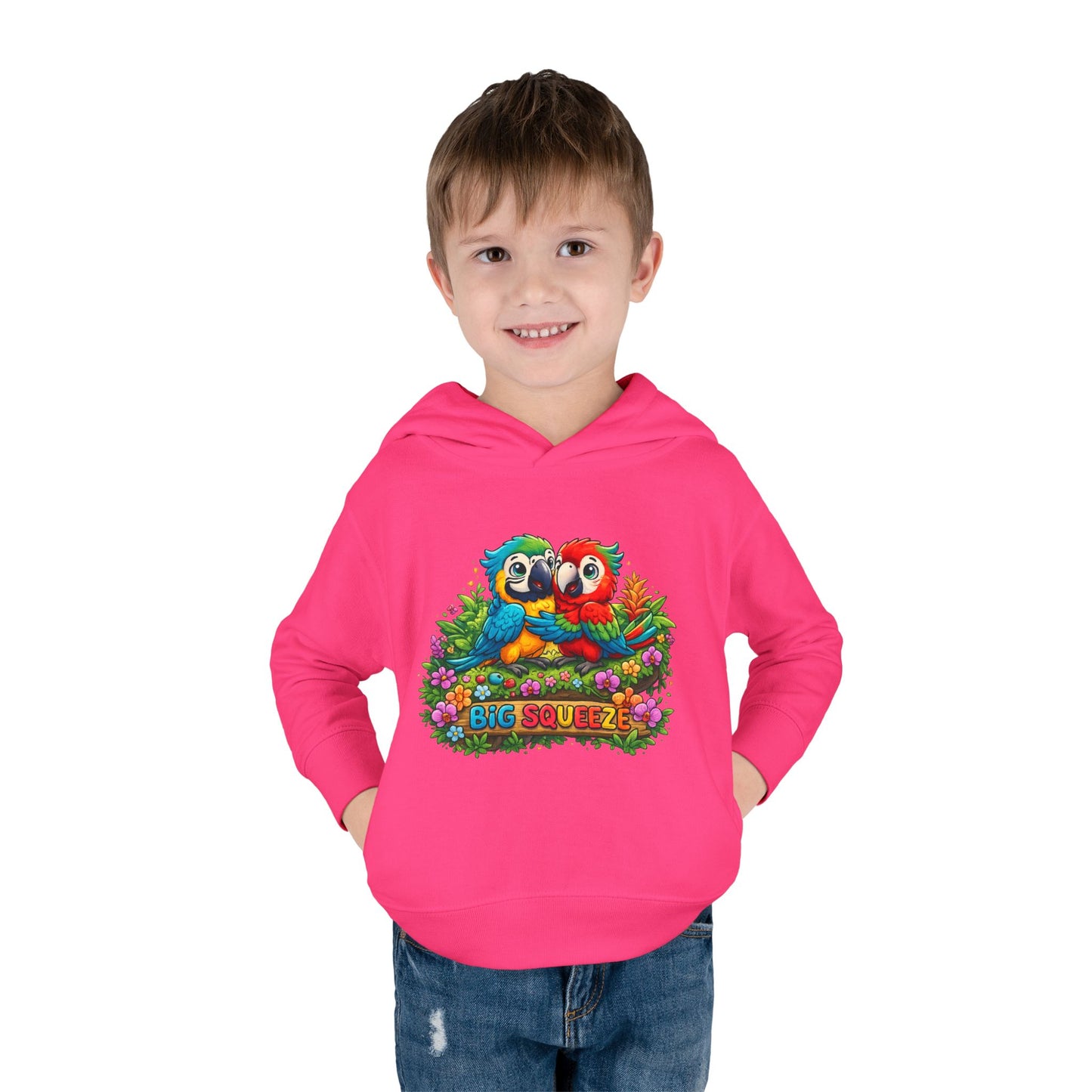 Big Squeeze Macaw Toddler Pullover Fleece Hoodie