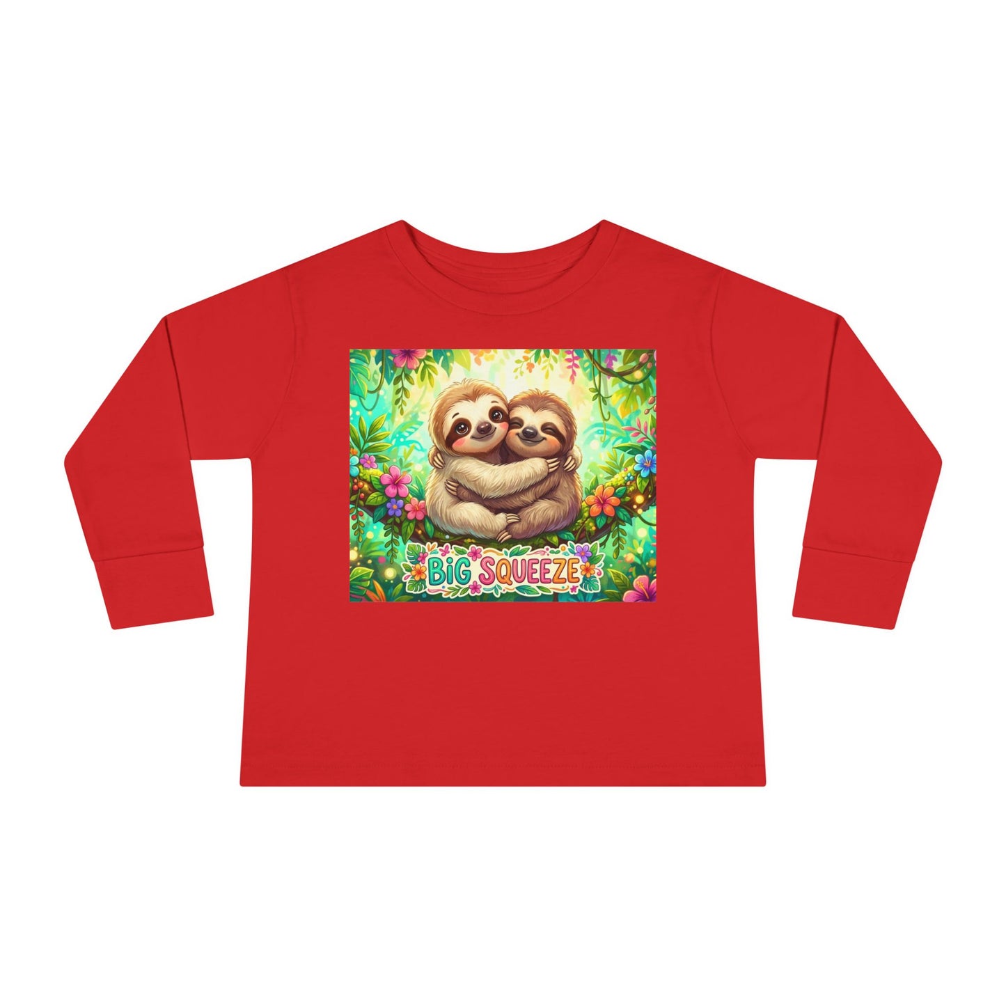 Big Squeeze Sloth Toddler Long Sleeve Tee