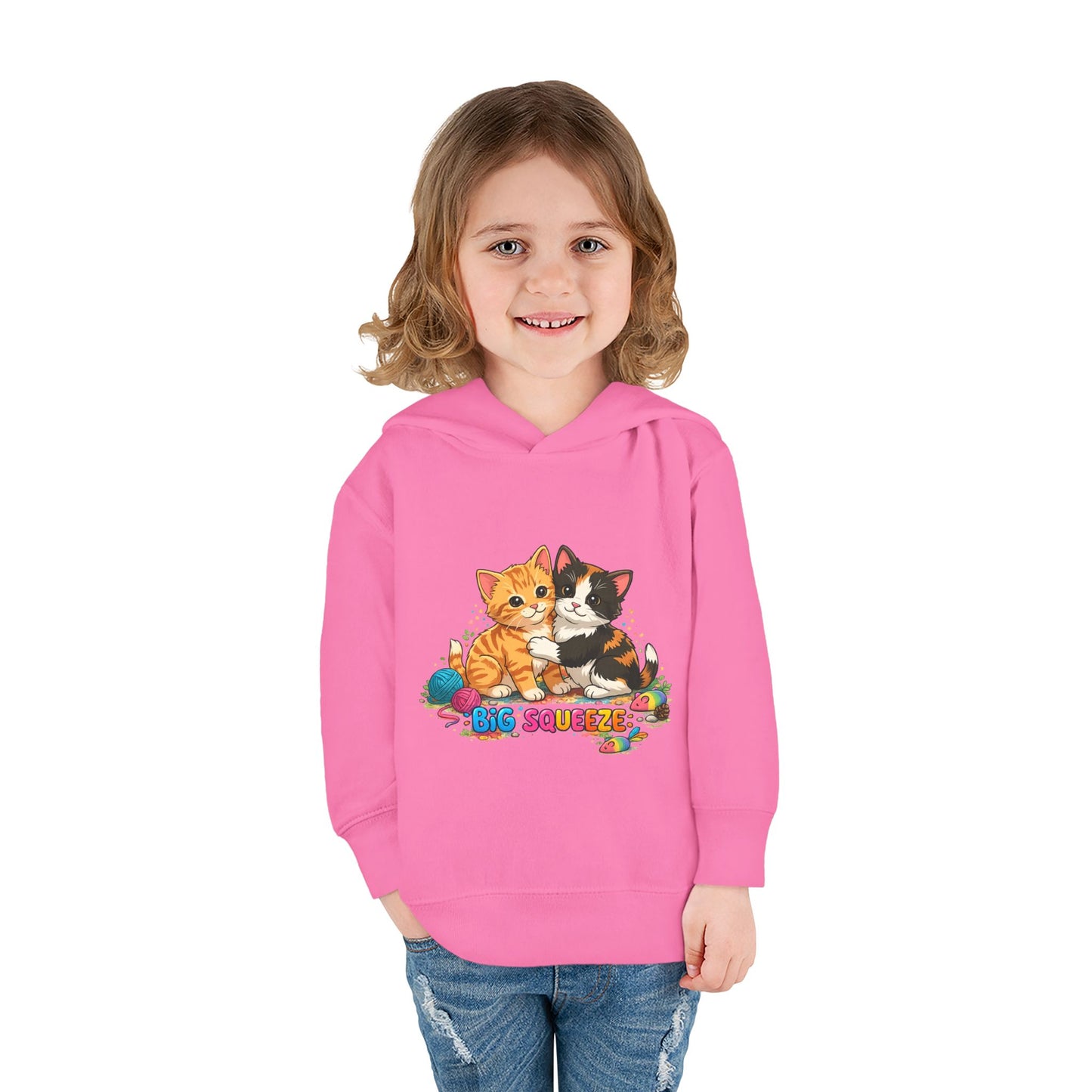 Big Squeeze Kitten Toddler Pullover Fleece Hoodie