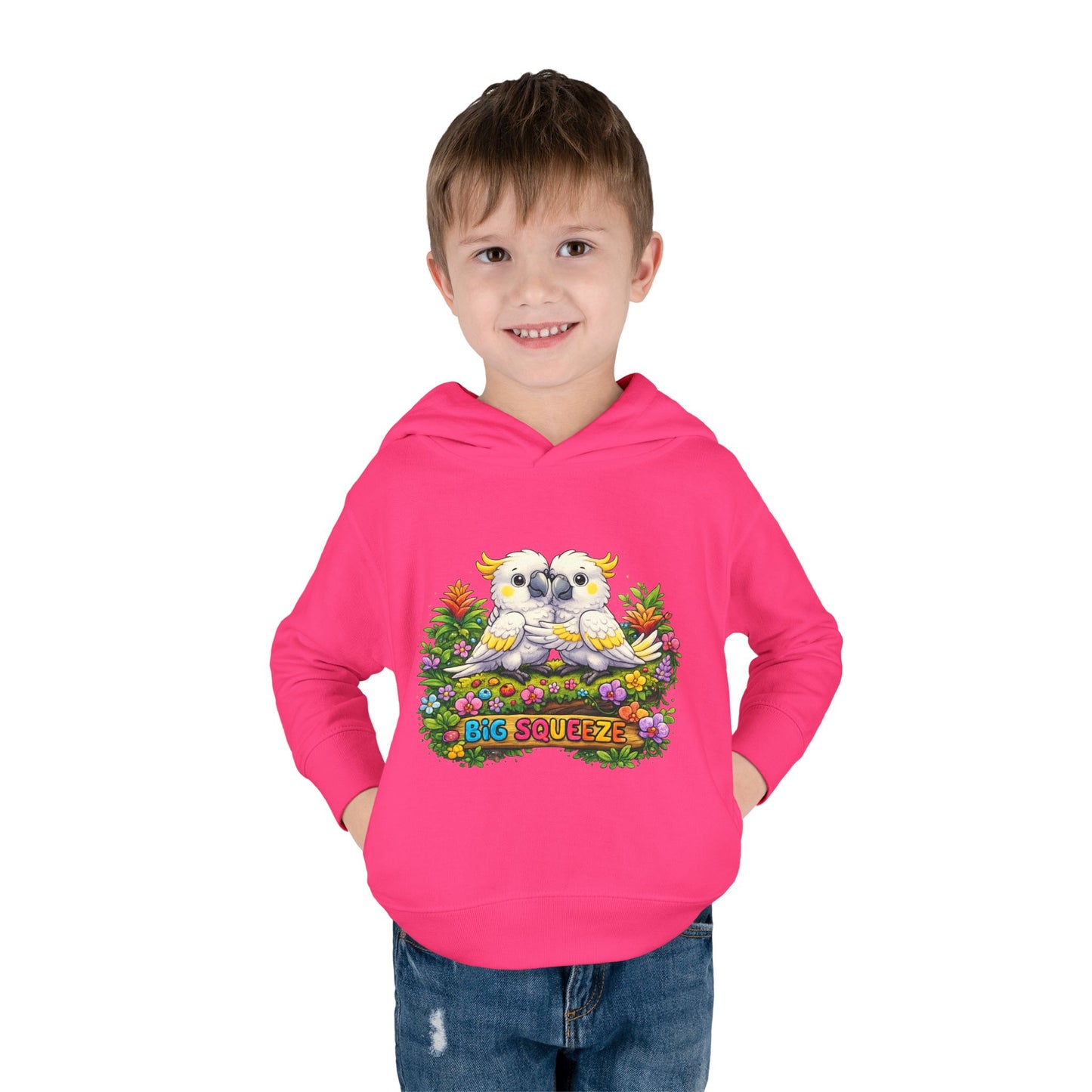 Big Squeeze Cockatoo Toddler Pullover Fleece Hoodie