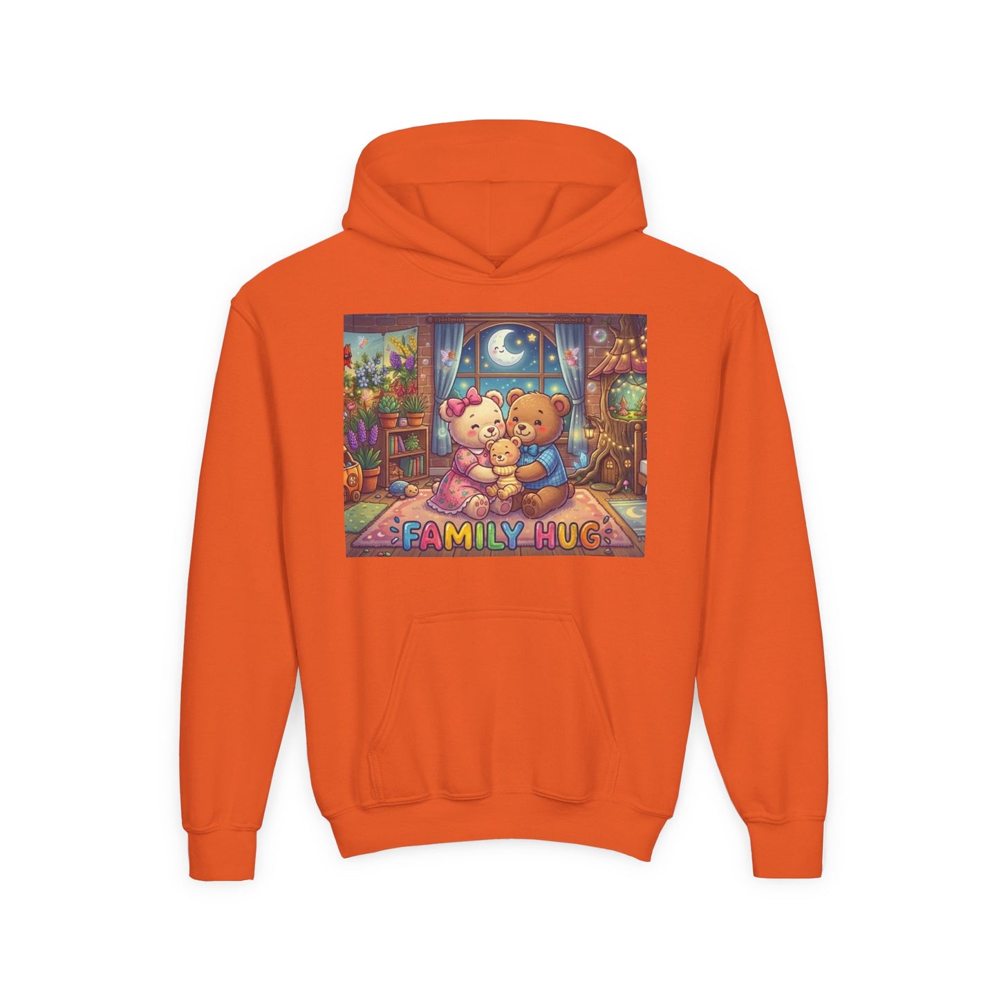 Family Hug Teddy Youth Heavy Blend Hooded Sweatshirt