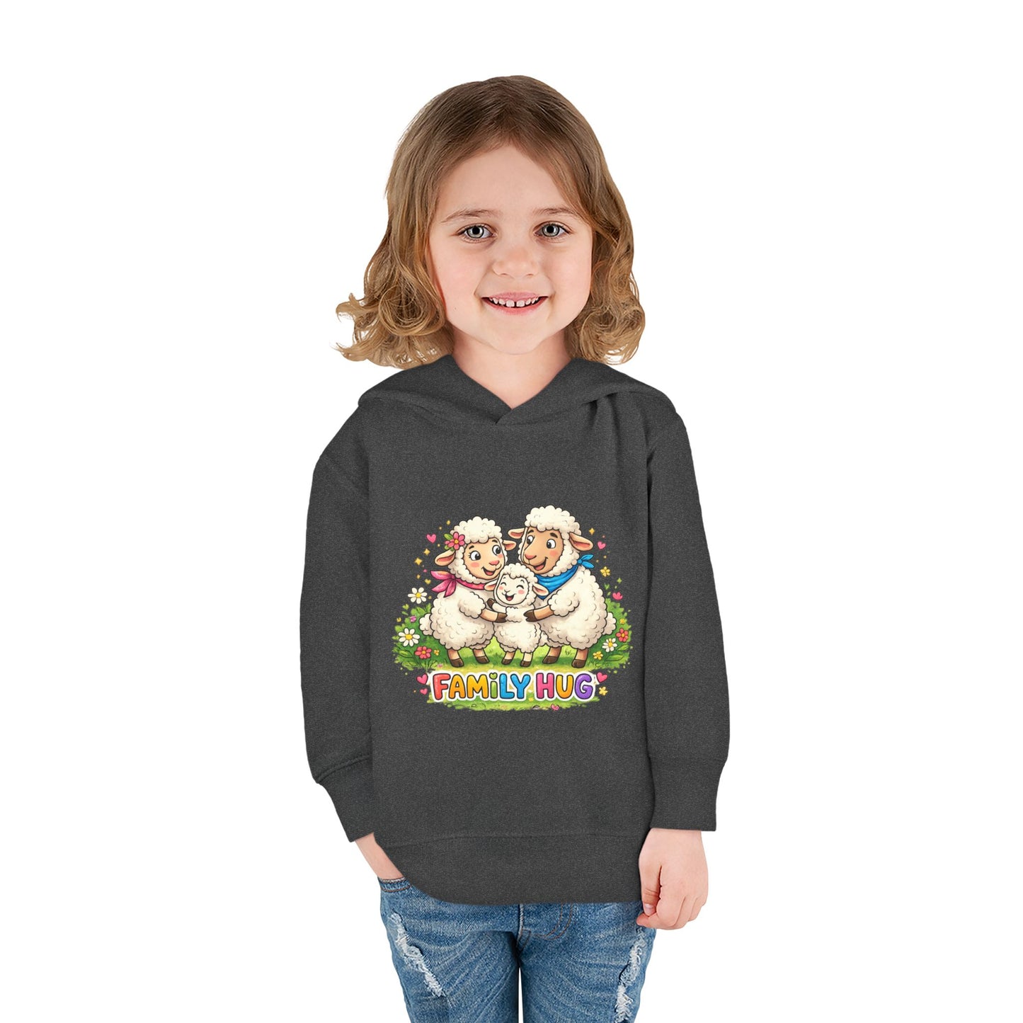 Family Hug Lamb Toddler Pullover Fleece Hoodie