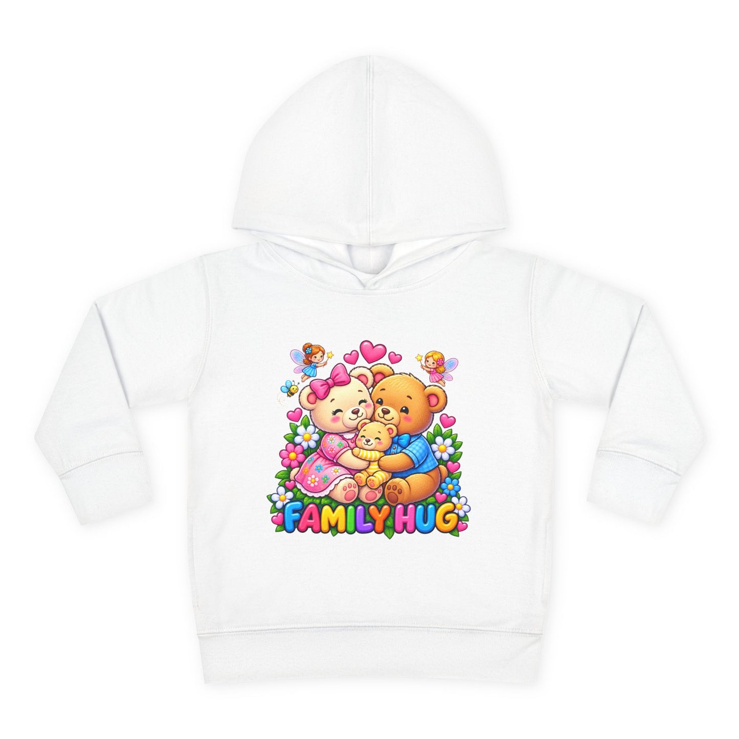 Family Hug Teddy Toddler Pullover Fleece Hoodie