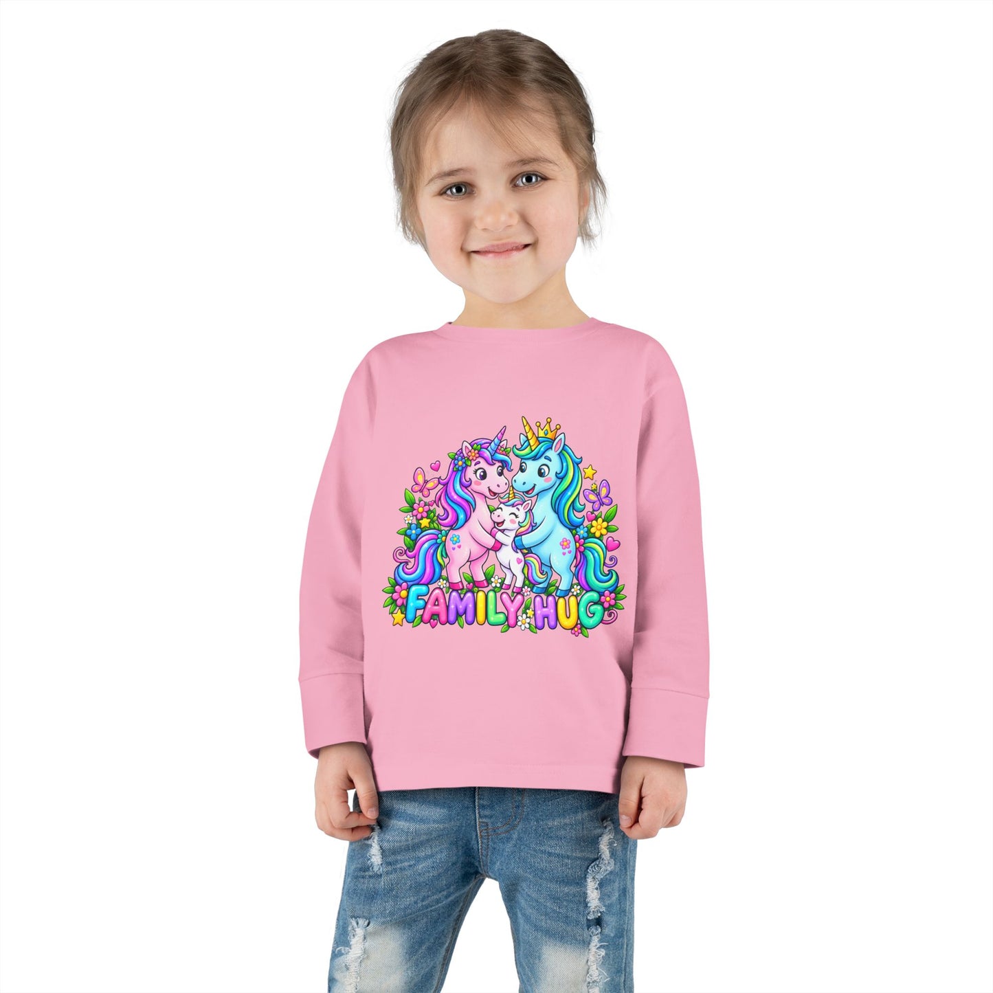 Family Hug Unicorn Toddler Long Sleeve Tee