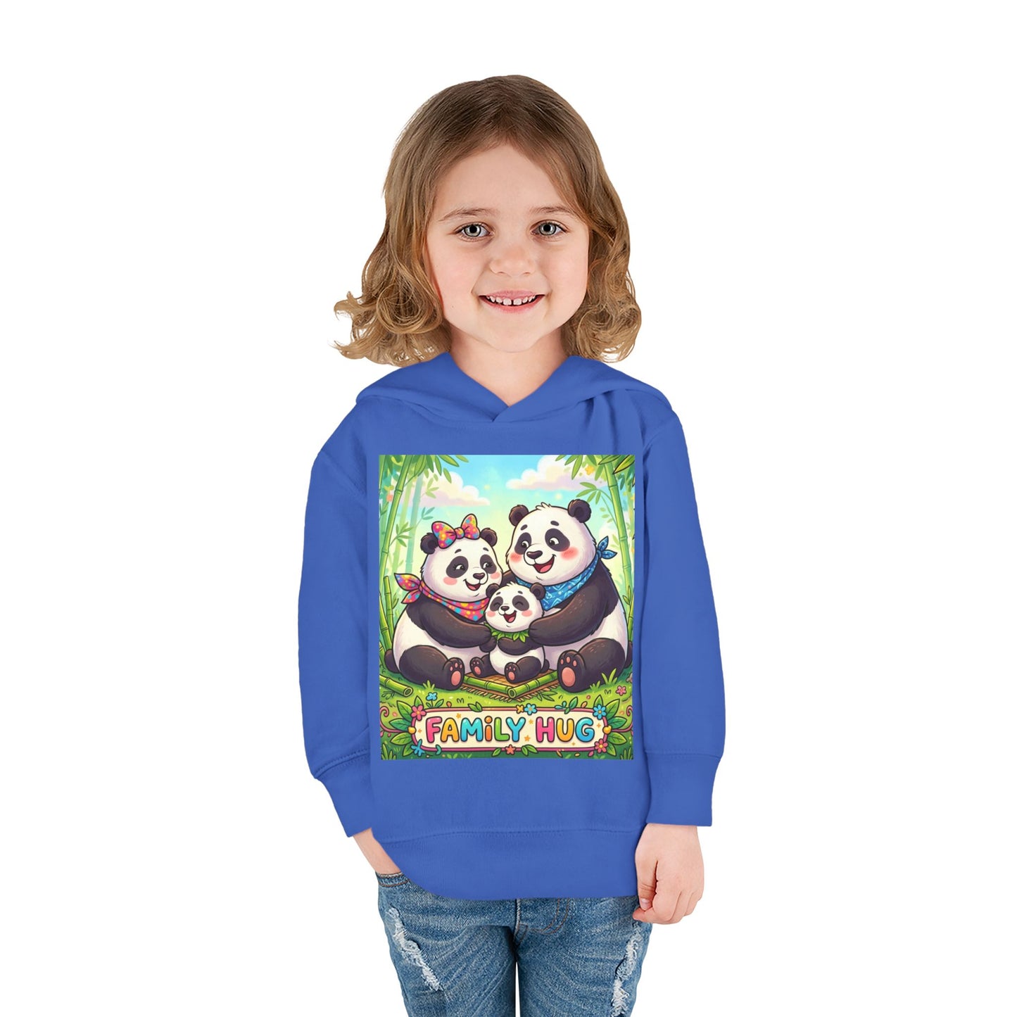 Family Hug Panda Toddler Pullover Fleece Hoodie