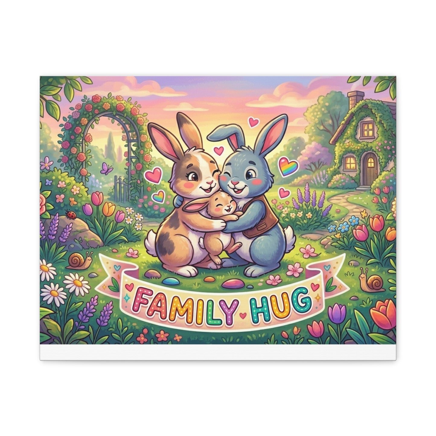Family Hug Bunny Classic Canvas