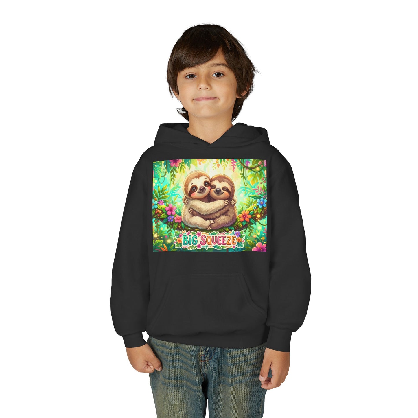 Big Squeeze Sloth Youth Heavy Blend Hooded Sweatshirt