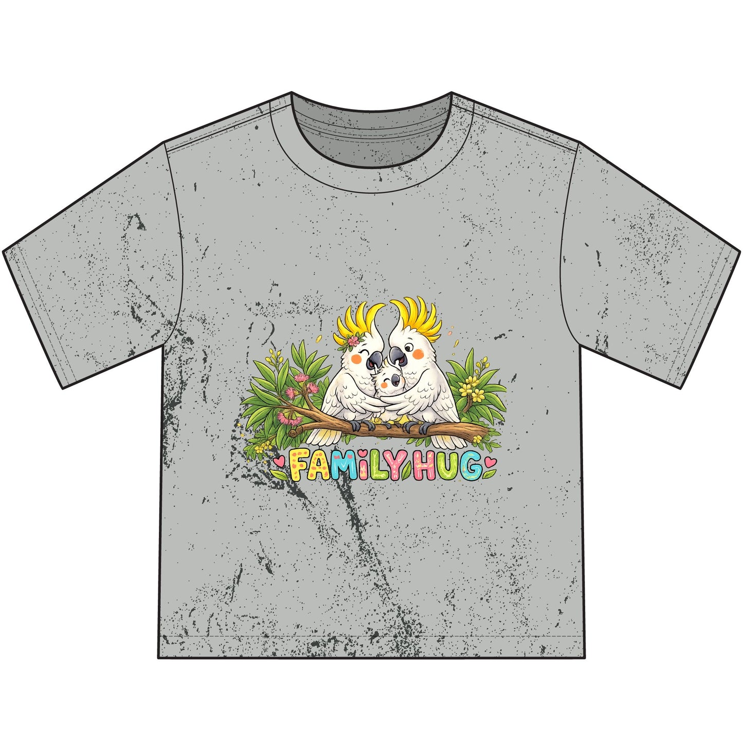 Family Hug Cockatoo Heavyweight Color Blast Youth T-Shirt