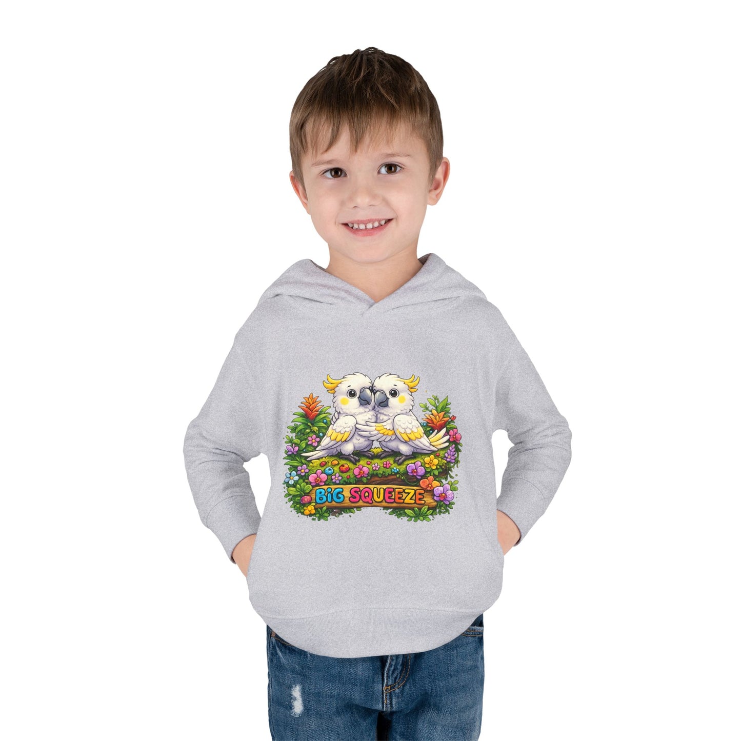 Big Squeeze Cockatoo Toddler Pullover Fleece Hoodie