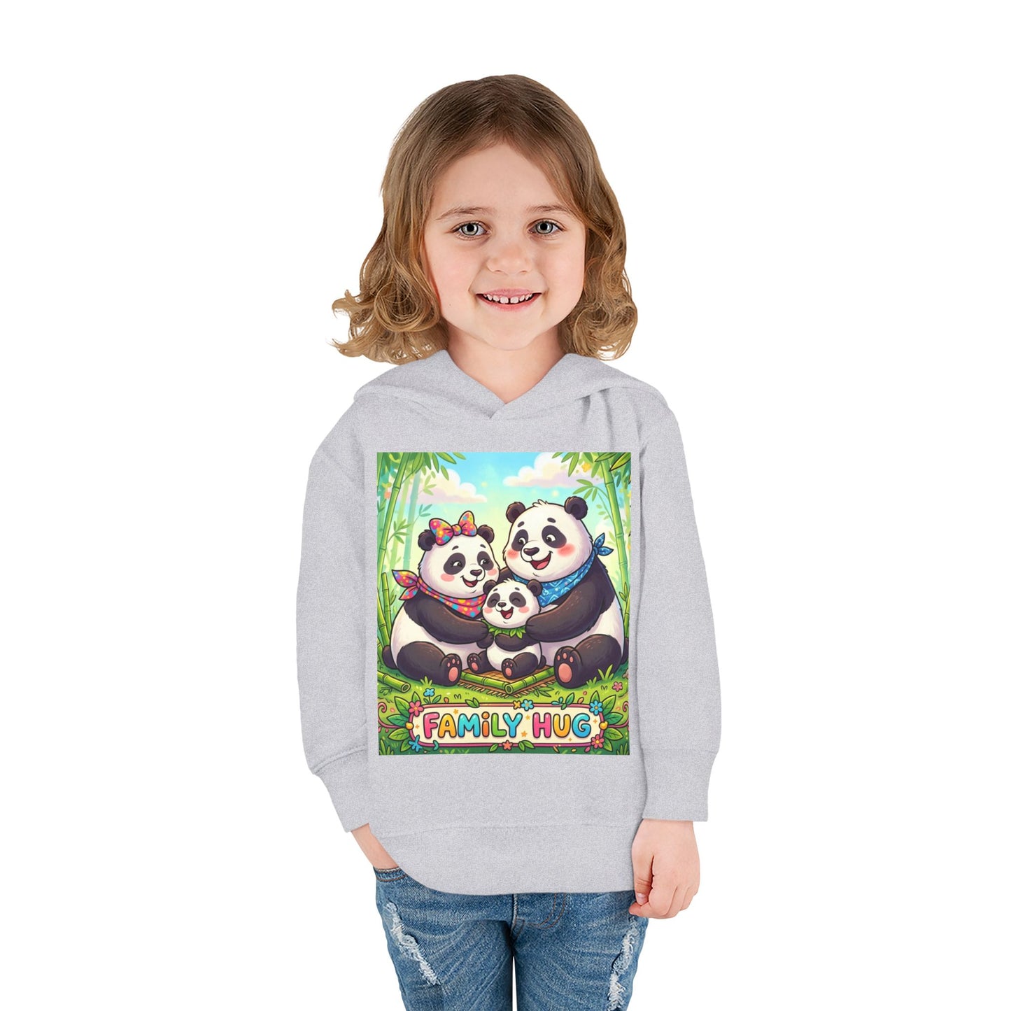 Family Hug Panda Toddler Pullover Fleece Hoodie