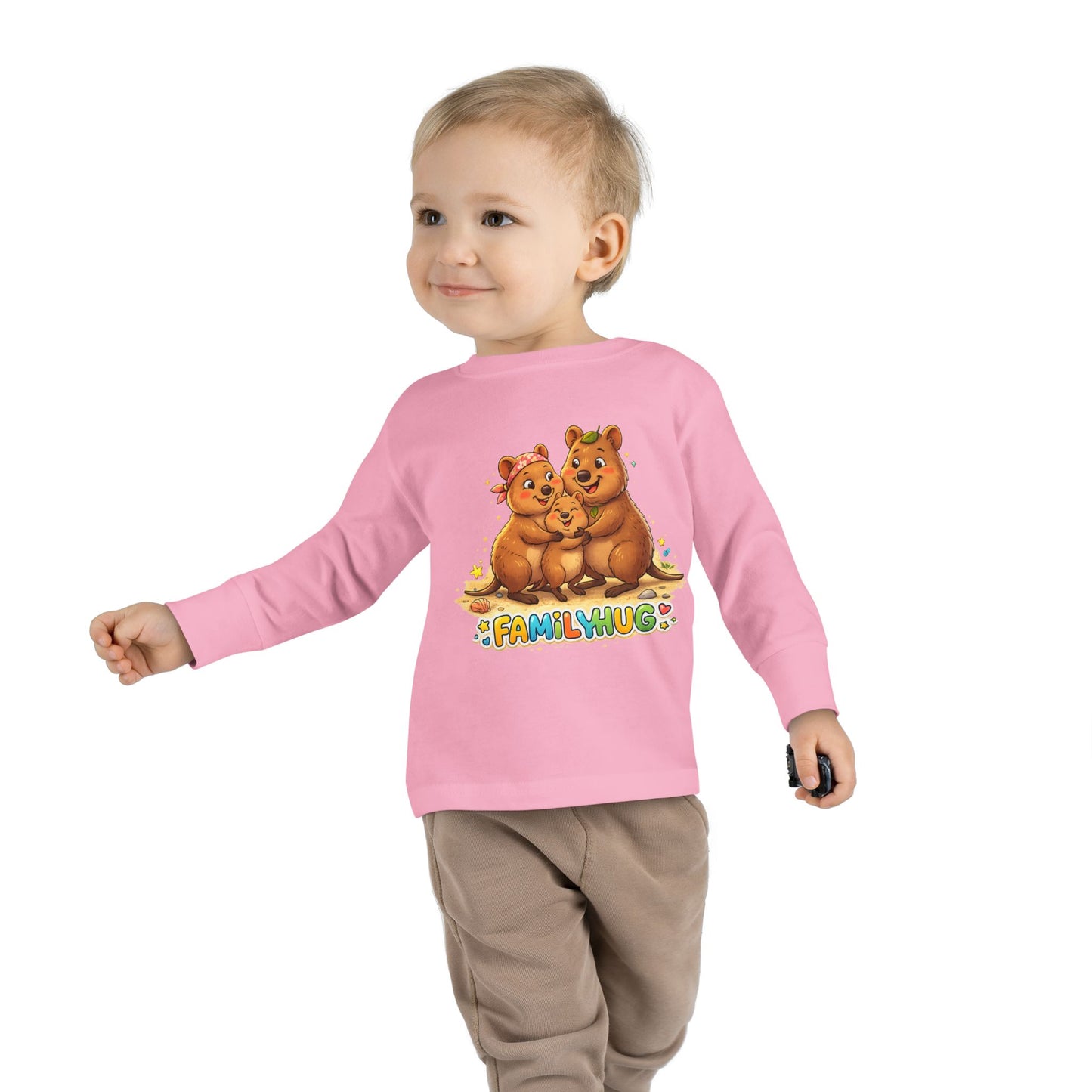 Family Hug Quokka Toddler Long Sleeve Tee