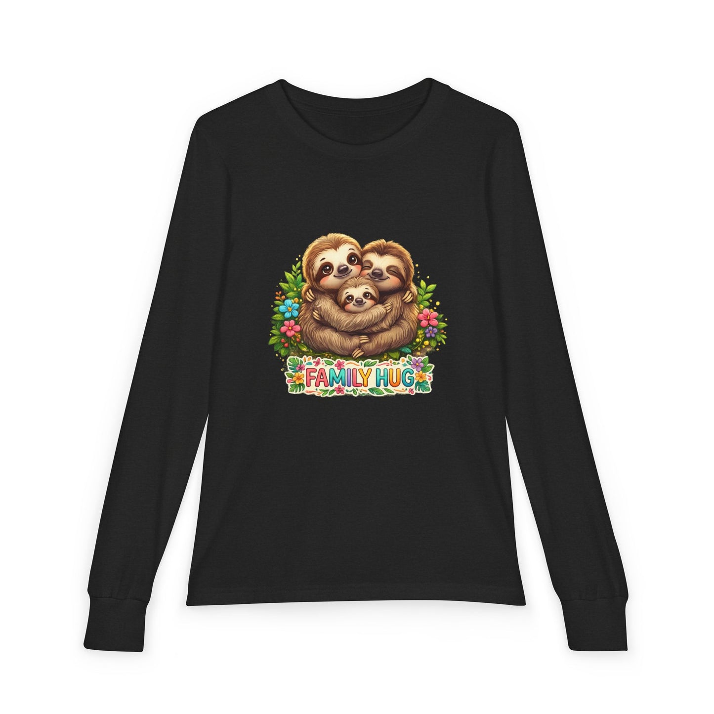 Family Hug Sloth Youth Jersey Long Sleeve Tee