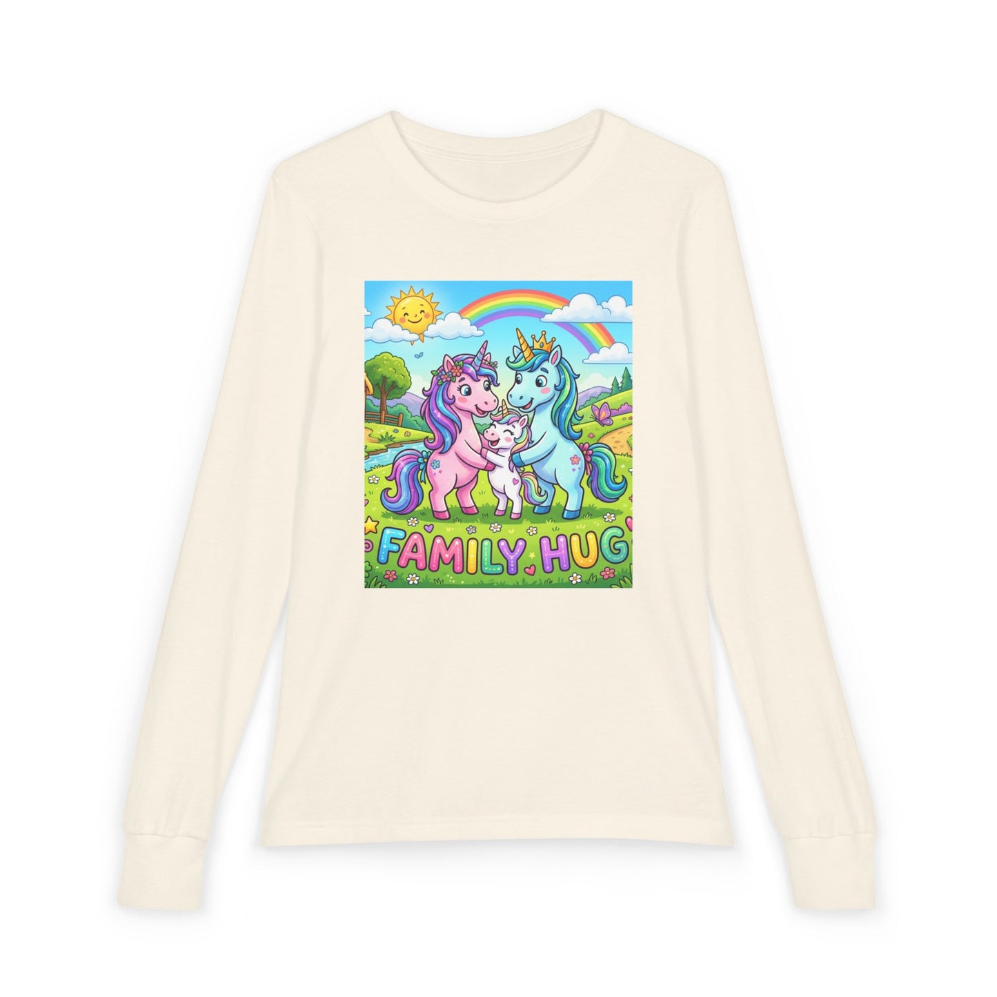Family Hug Unicorn Youth Jersey Long Sleeve Tee