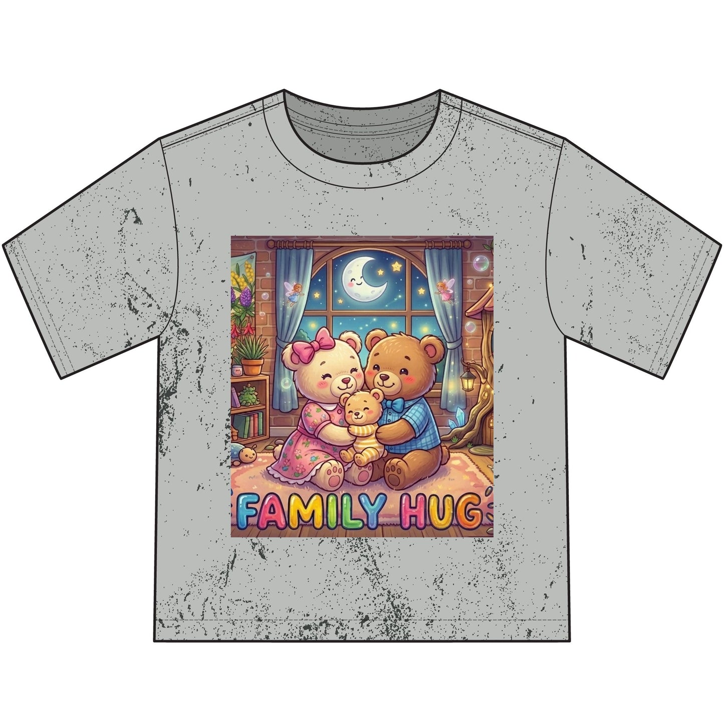 Family Hug Teddy Heavyweight Color Blast Youth T-Shirt