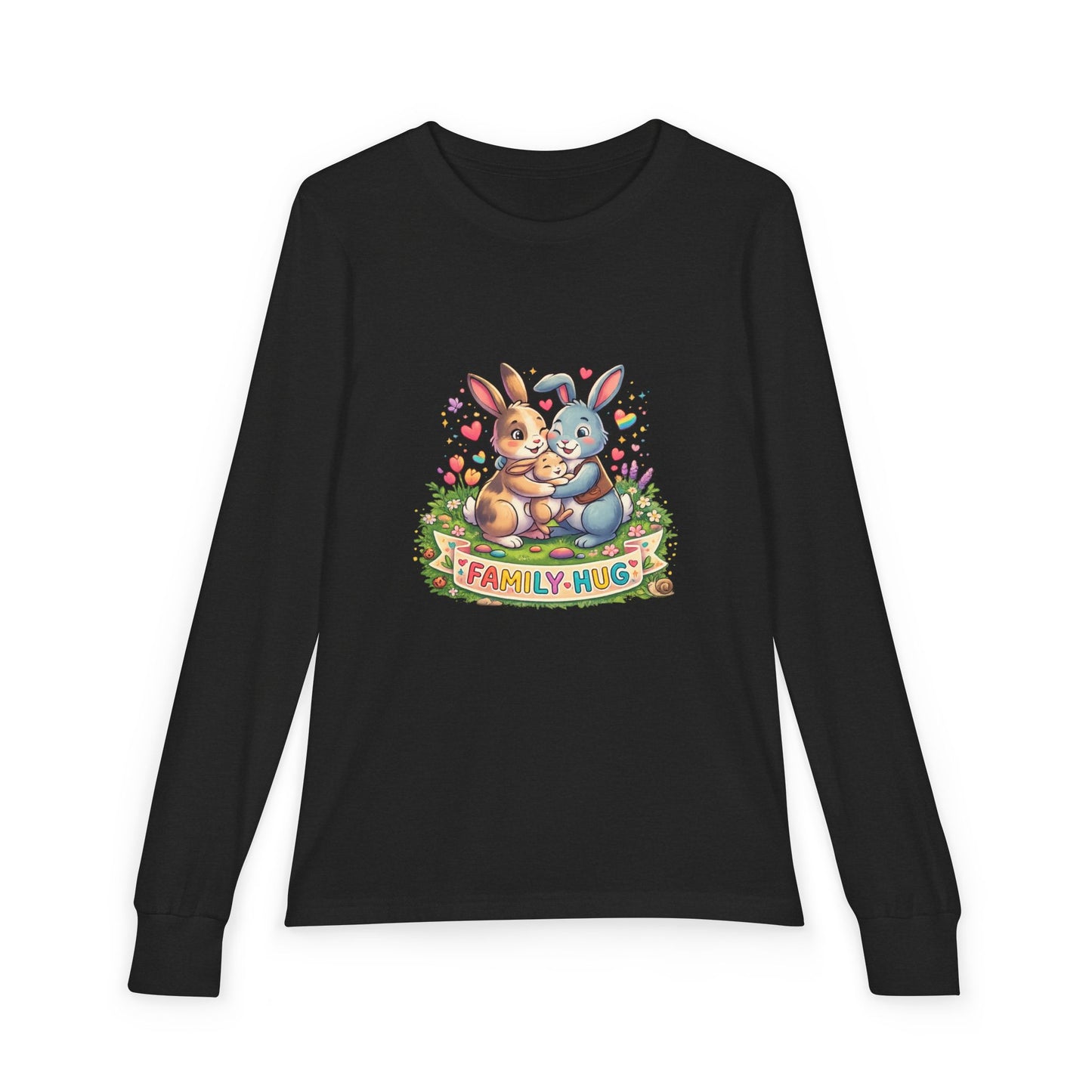 Family Hug Bunny Youth Jersey Long Sleeve Tee