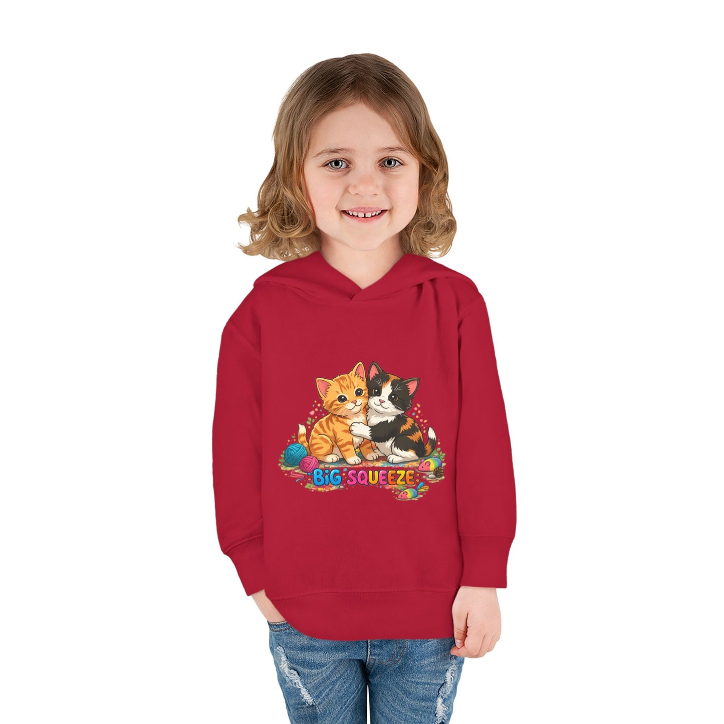 Big Squeeze Kitten Toddler Pullover Fleece Hoodie