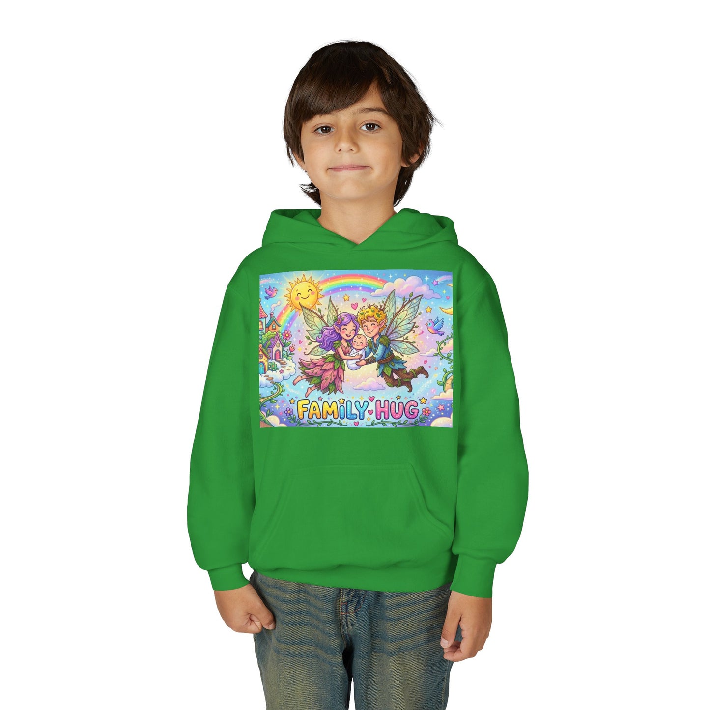 Family Hug Fairy Youth Heavy Blend Hooded Sweatshirt