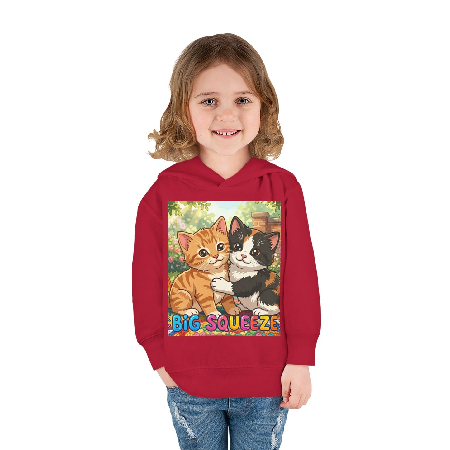 Big Squeeze Kitten Toddler Pullover Fleece Hoodie