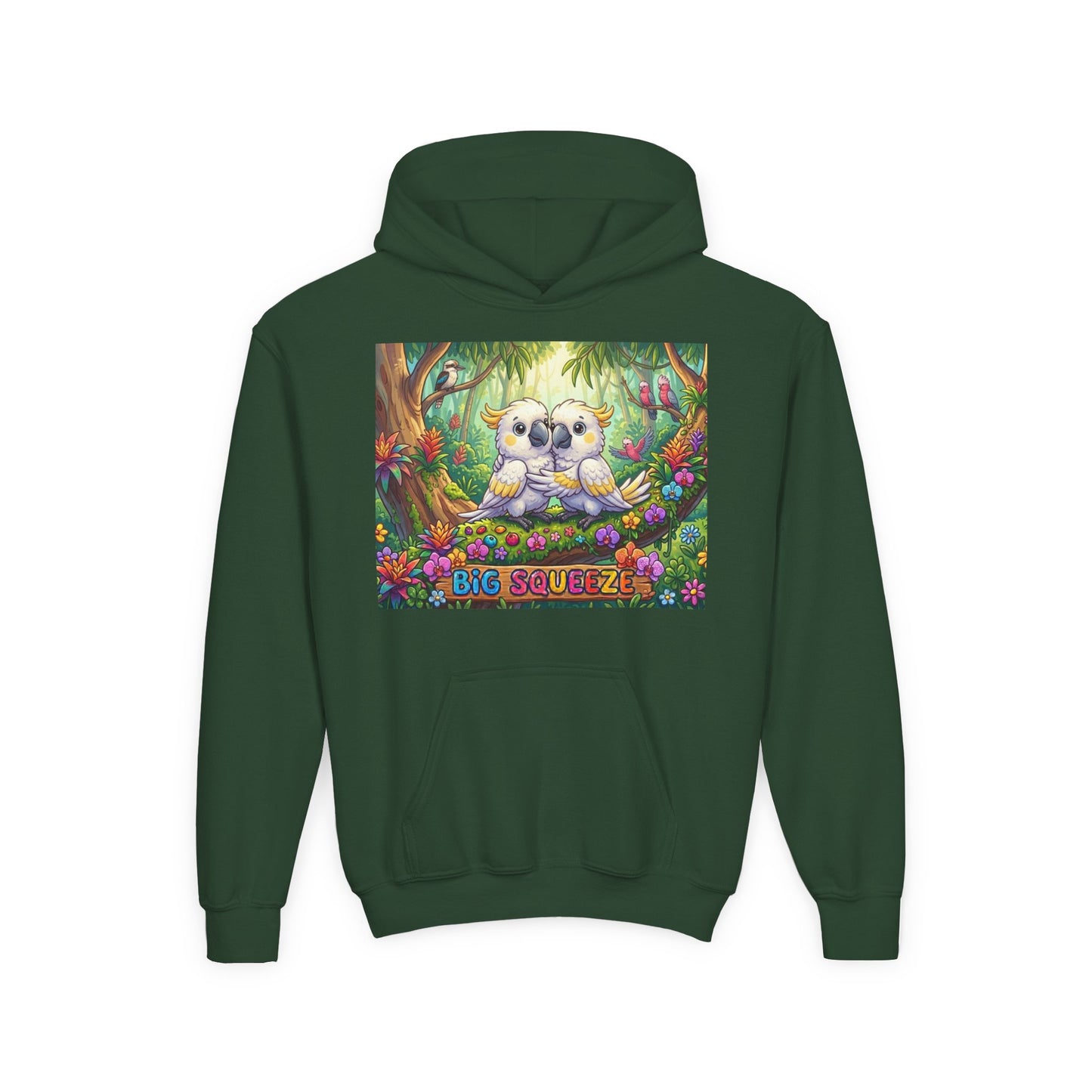 Big Squeeze Cockatoo Youth Heavy Blend Hooded Sweatshirt