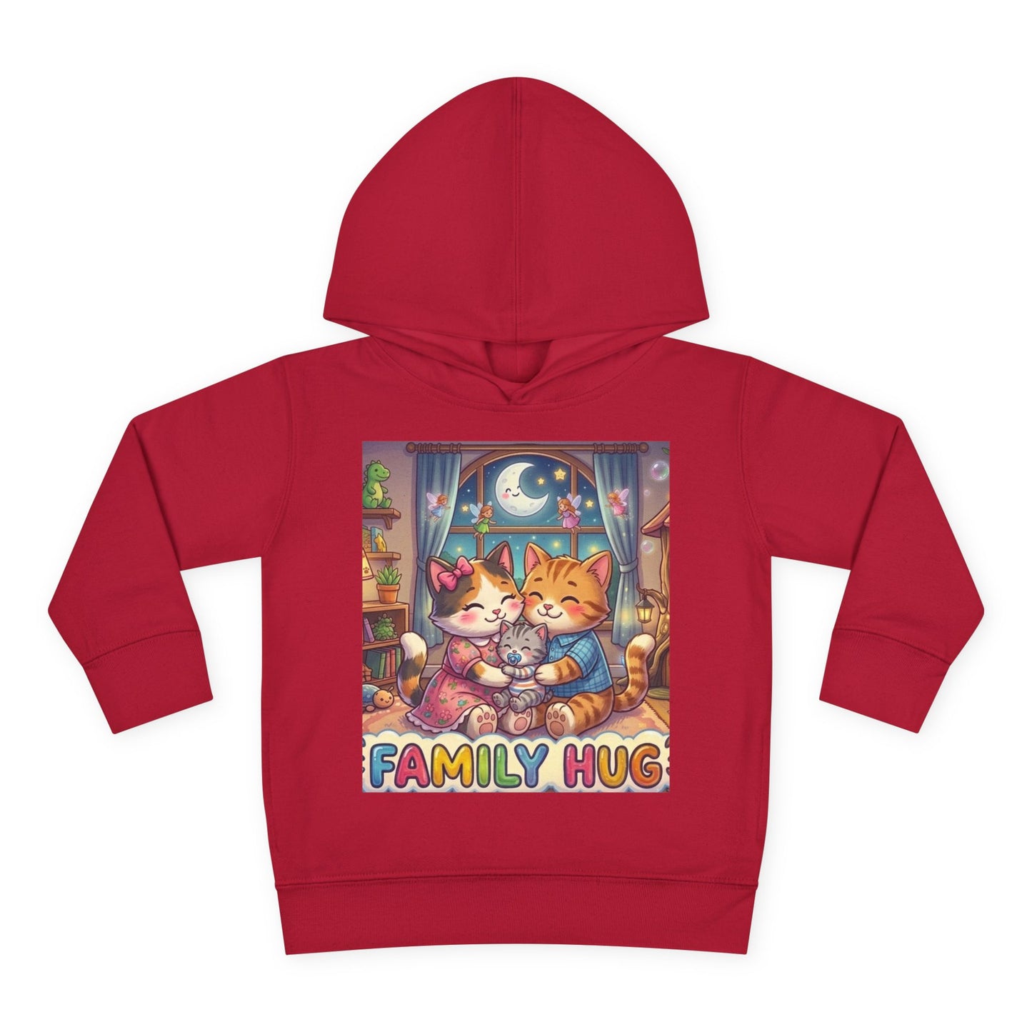 Family Hug Kitten Toddler Pullover Fleece Hoodie