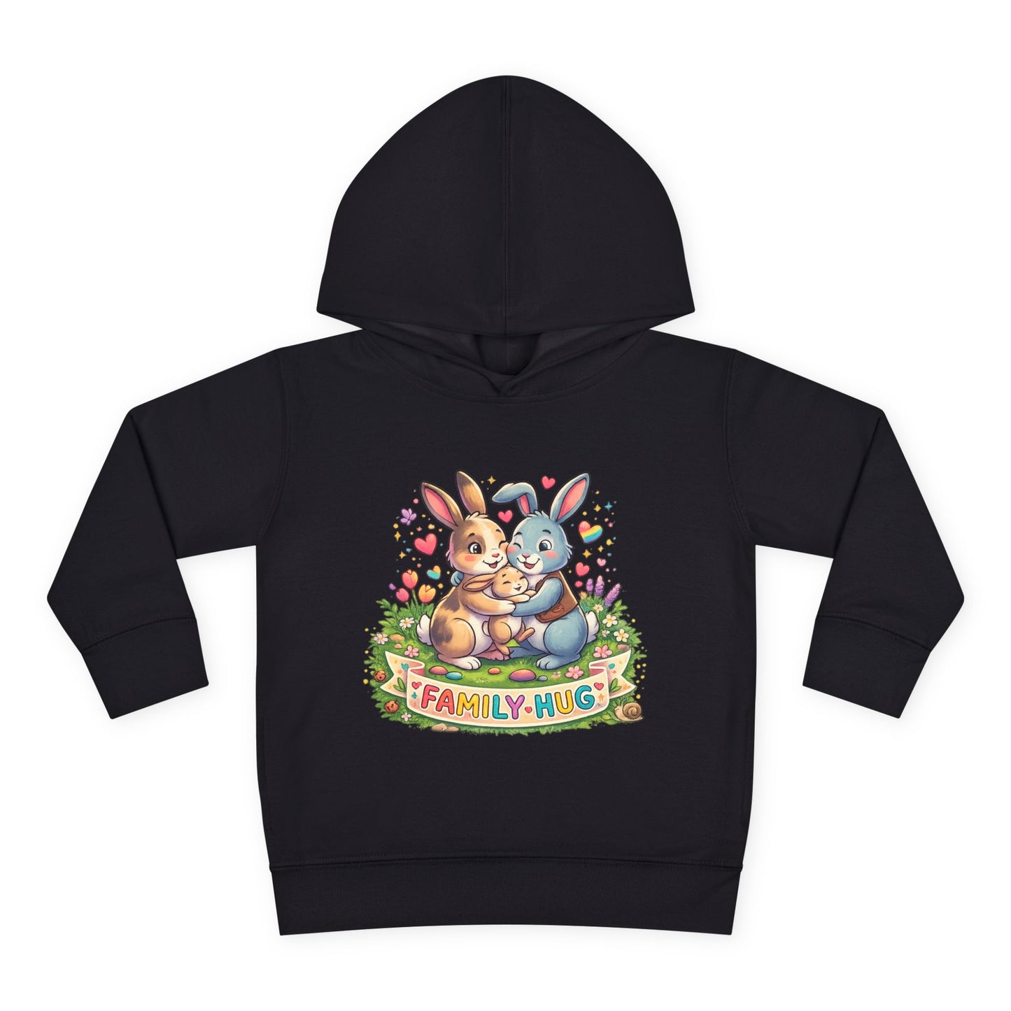 Family Hug Bunny Toddler Pullover Fleece Hoodie