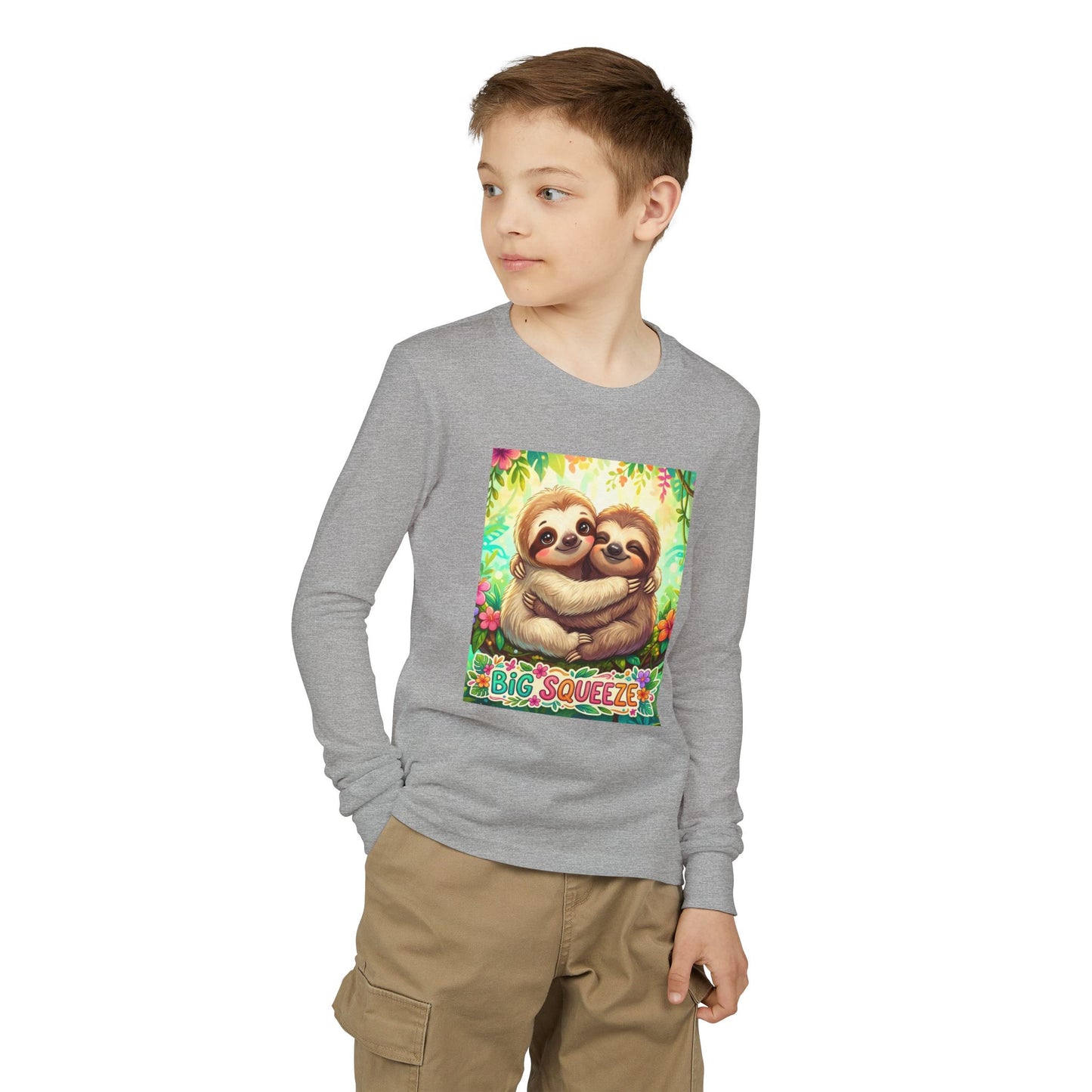 Big Squeeze Sloth Youth Jersey Long Sleeve Tee