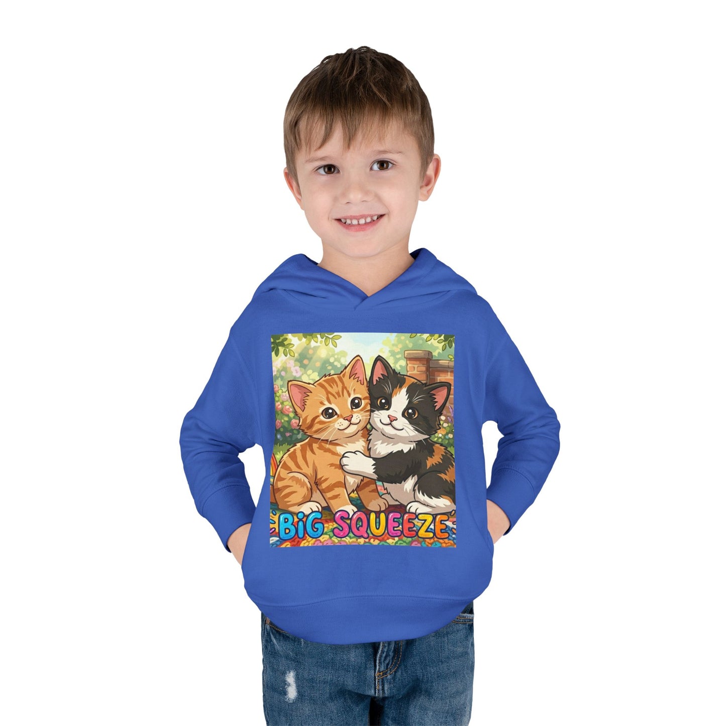 Big Squeeze Kitten Toddler Pullover Fleece Hoodie