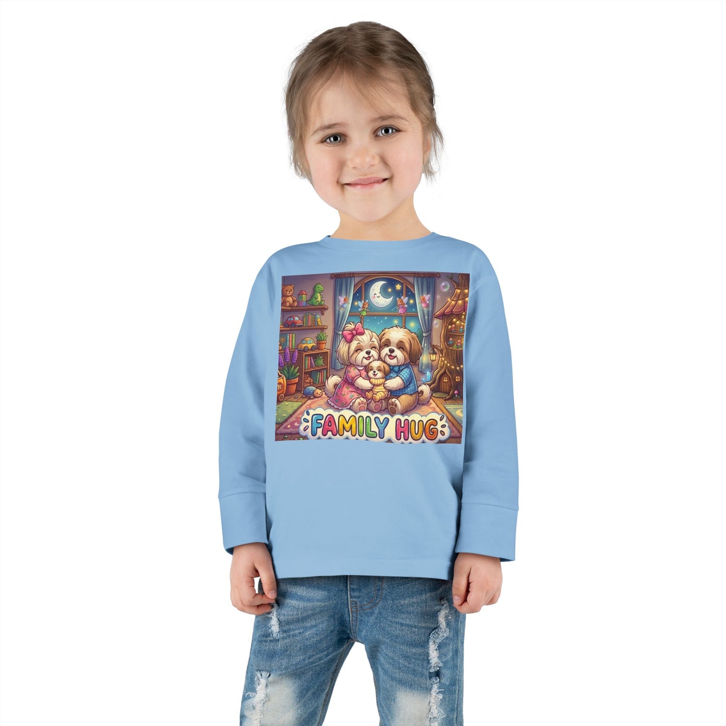 Family Hug Shih Tzu Toddler Long Sleeve Tee