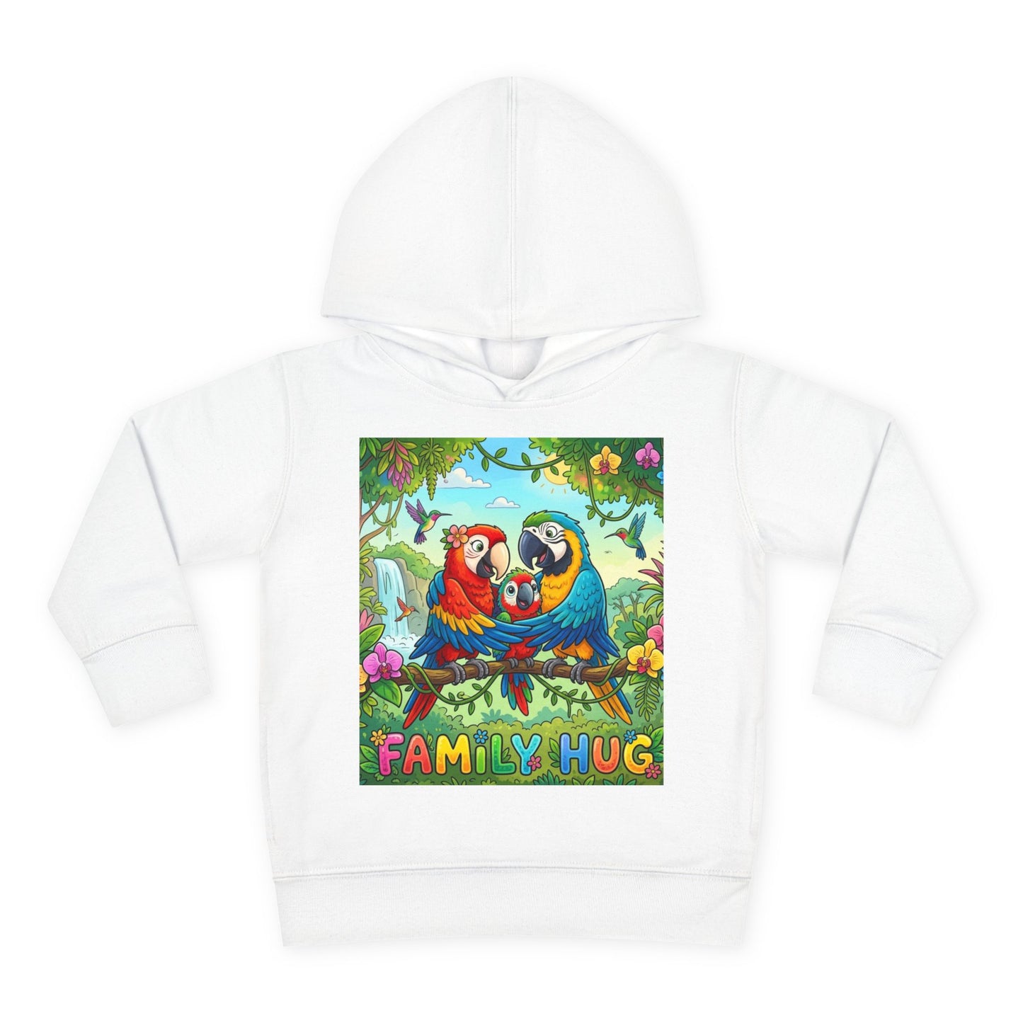 Family Hug Macaw Toddler Pullover Fleece Hoodie