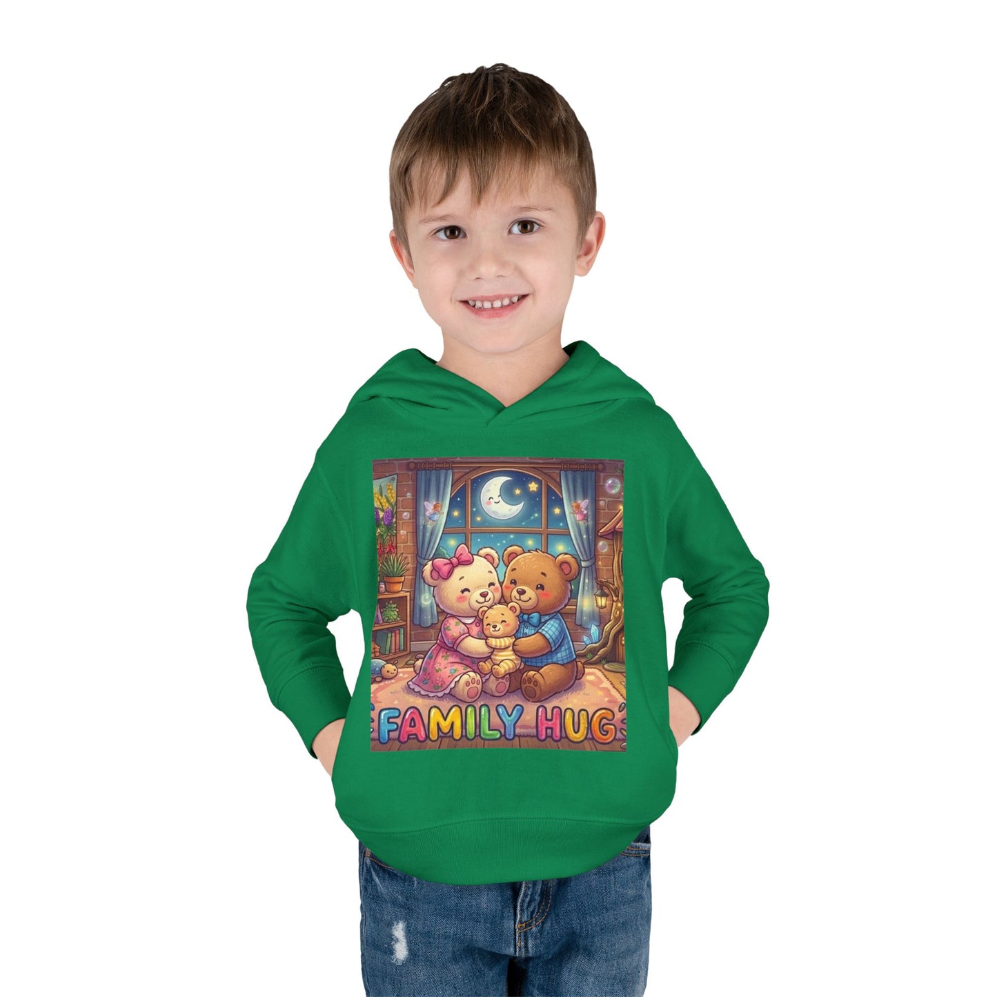 Family Hug Teddy Toddler Pullover Fleece Hoodie
