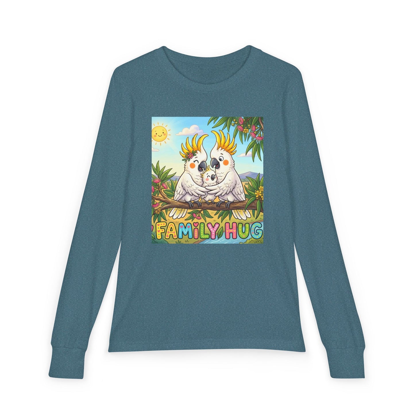 Family Hug Cockatoo Youth Jersey Long Sleeve Tee