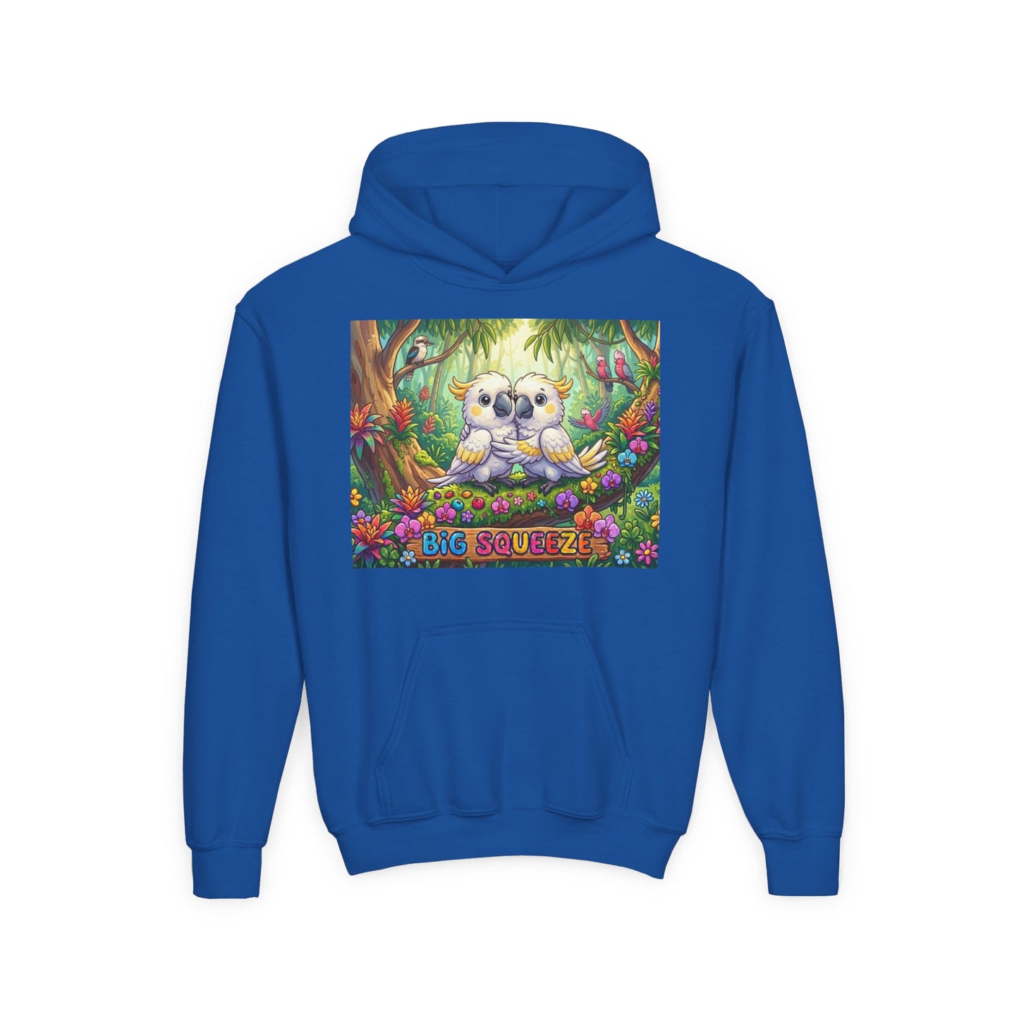 Big Squeeze Cockatoo Youth Heavy Blend Hooded Sweatshirt