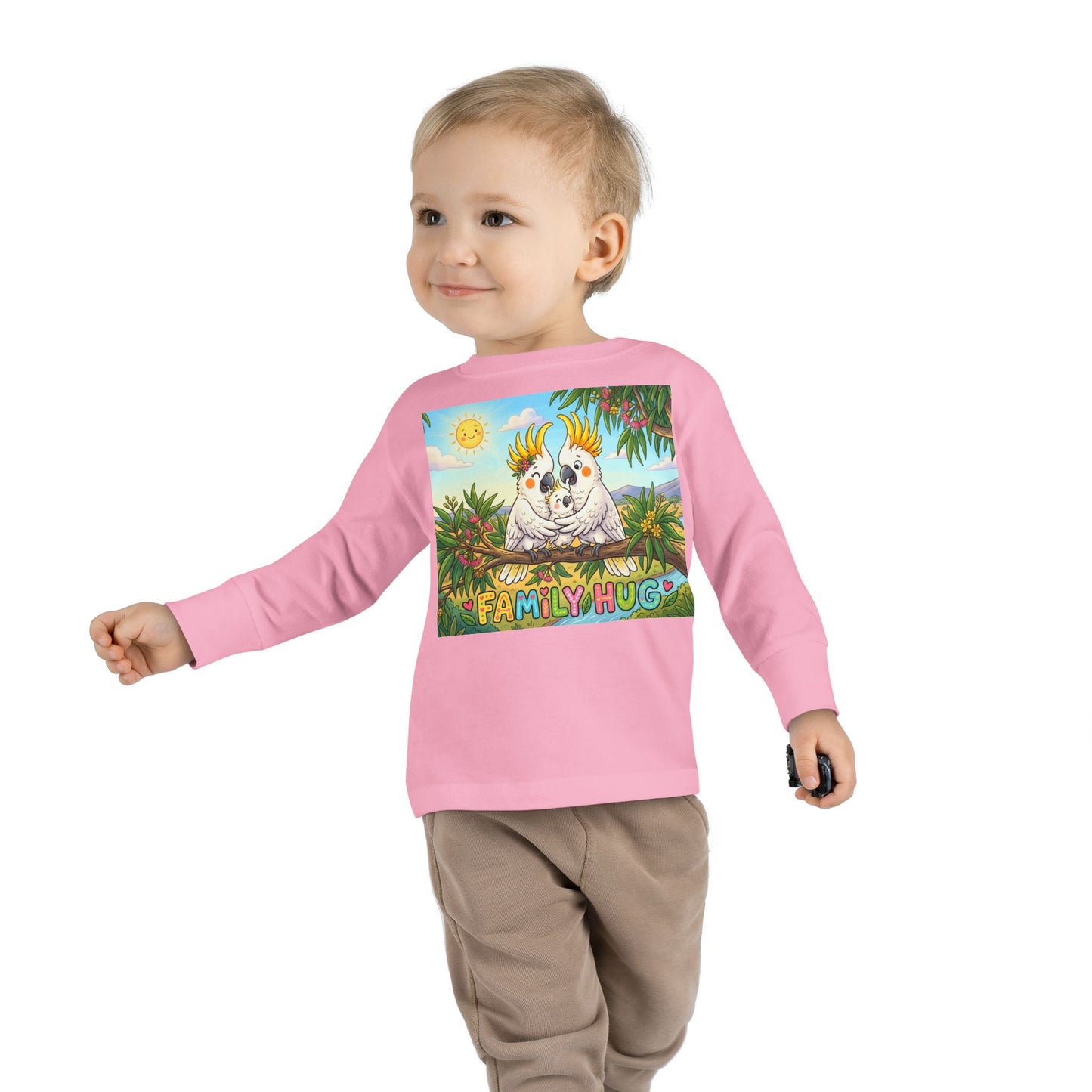 Family Hug Cockatoo Toddler Long Sleeve Tee