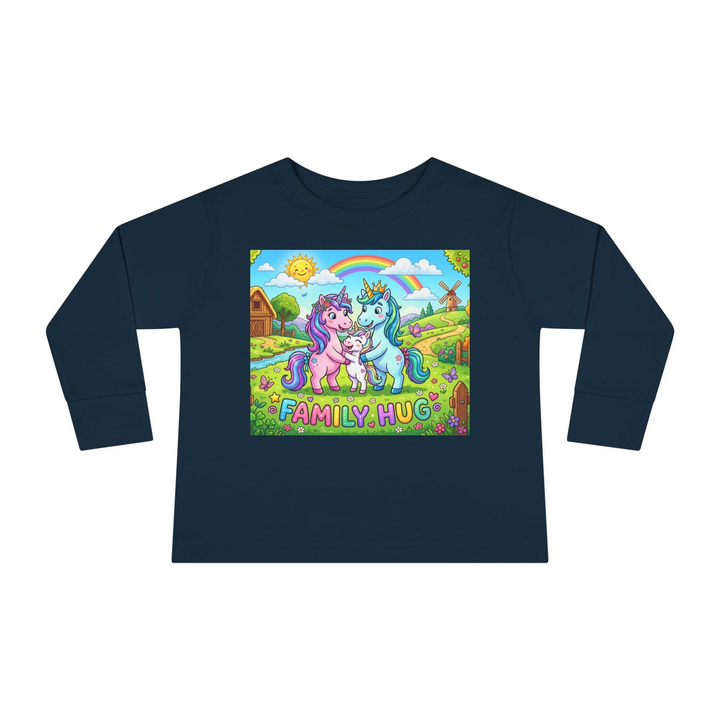 Family Hug Unicorn Toddler Long Sleeve Tee